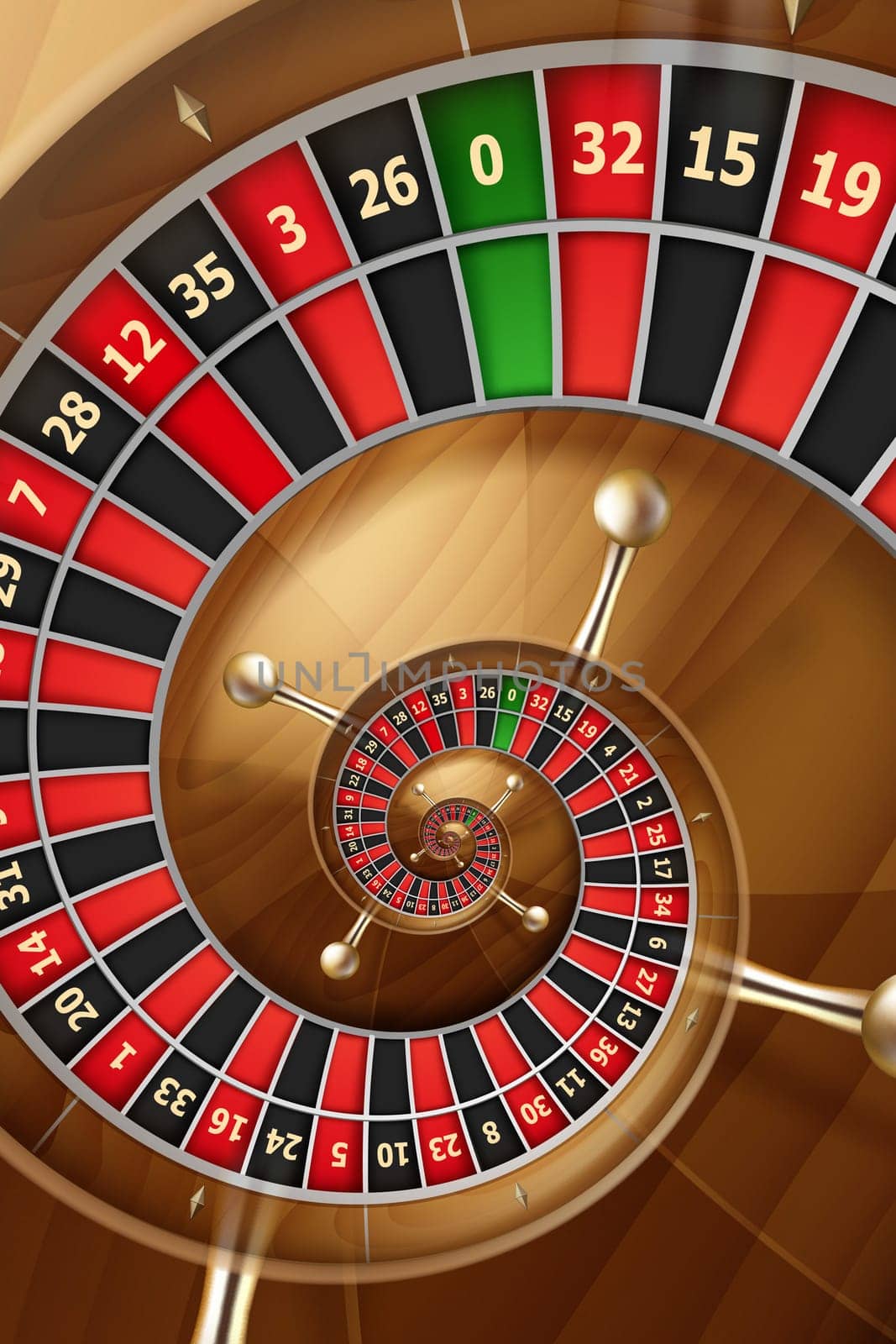 Roulette background illustration. Concept for casino, entertainment, fortune.