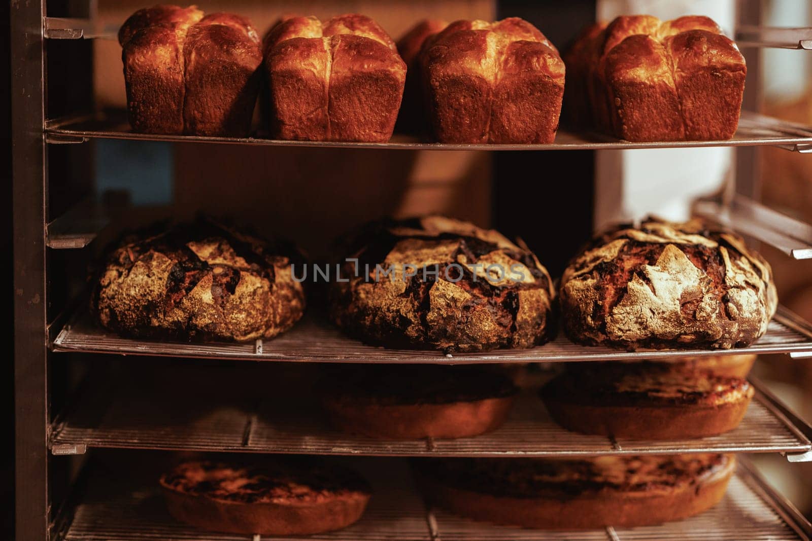 Organic Bakery - details of baker baking bread handmade