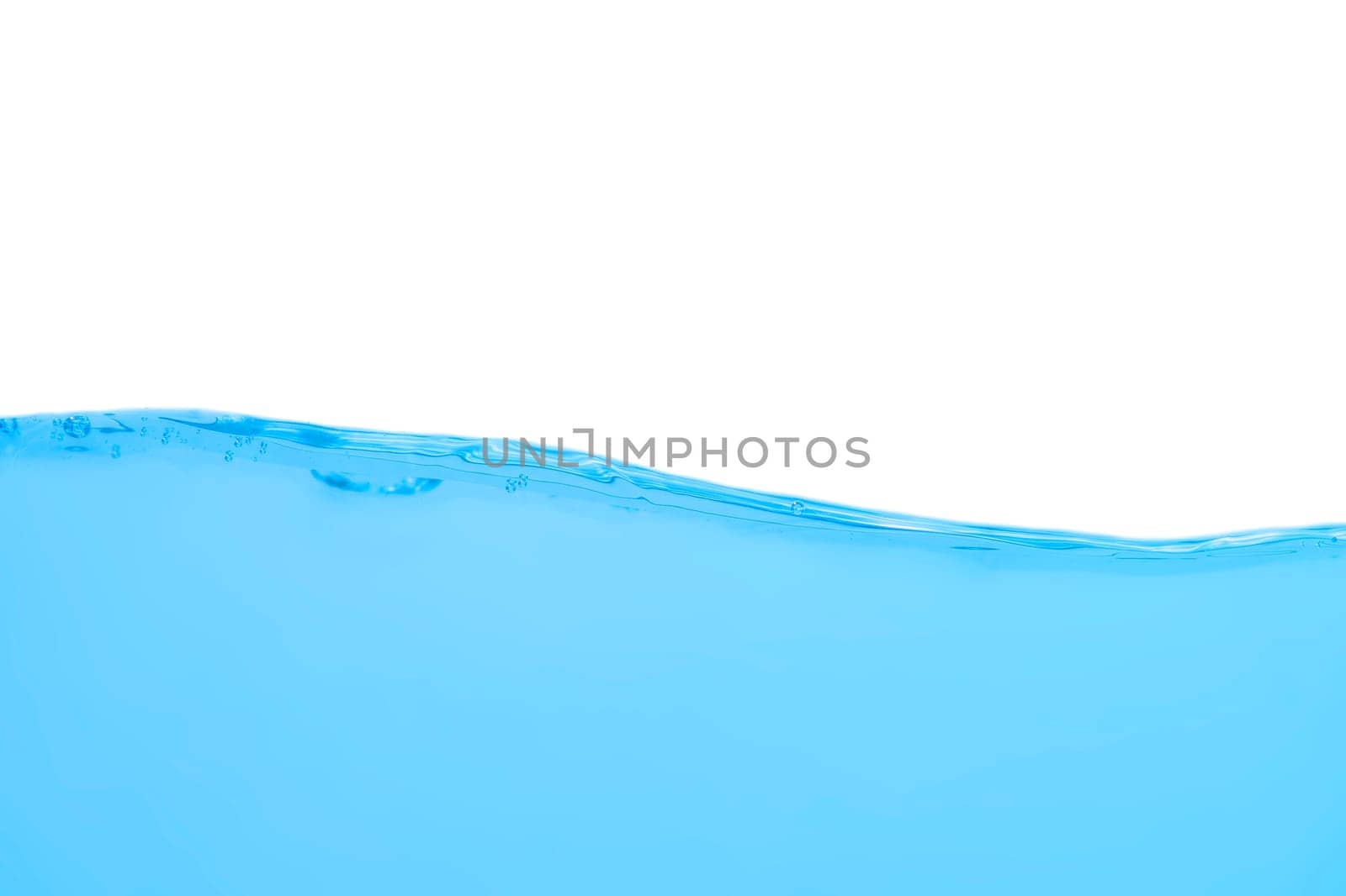Water wave with bubbles on a white background