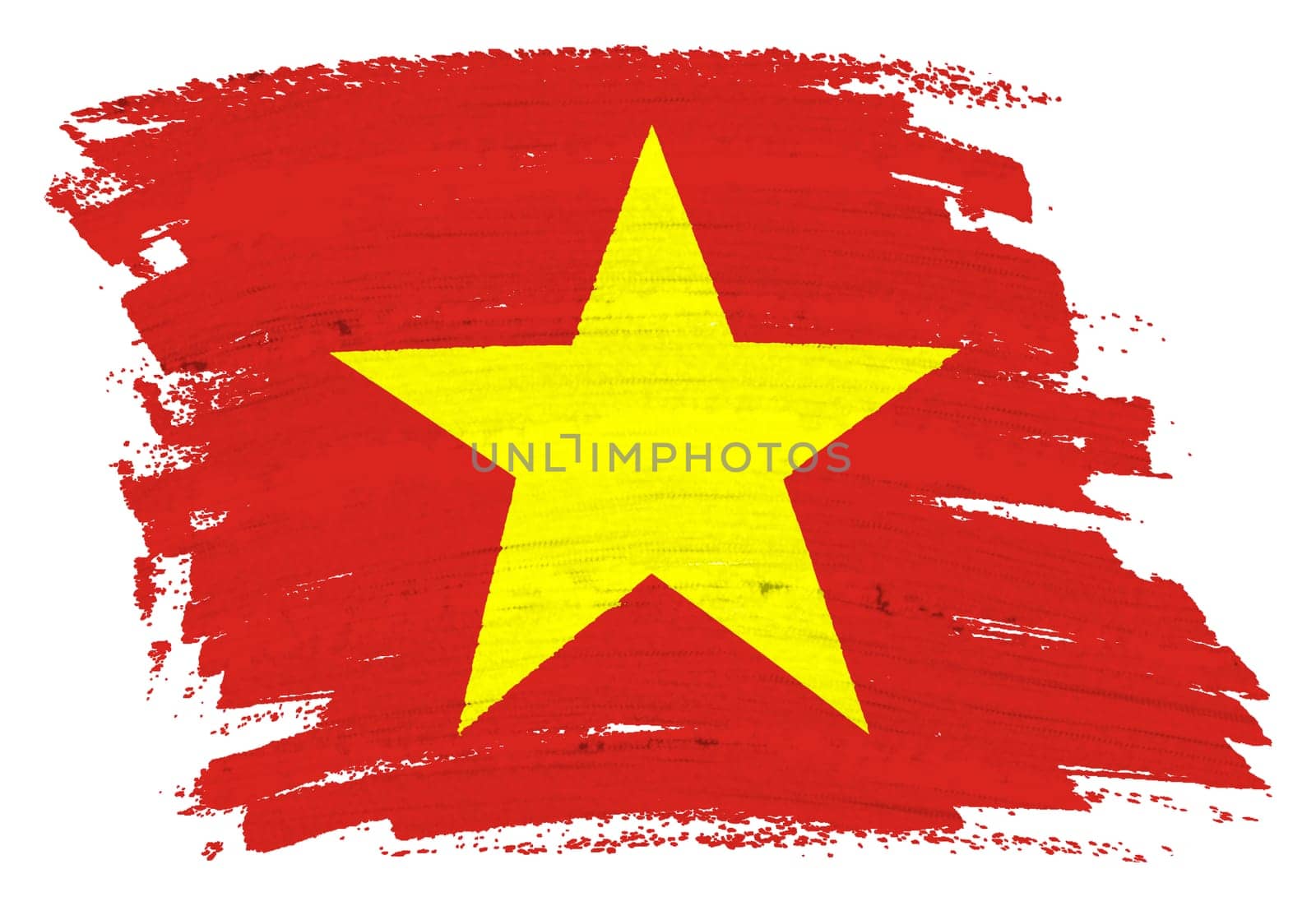 A Vietnam flag background paint splash brushstroke 3d illustration with clipping path