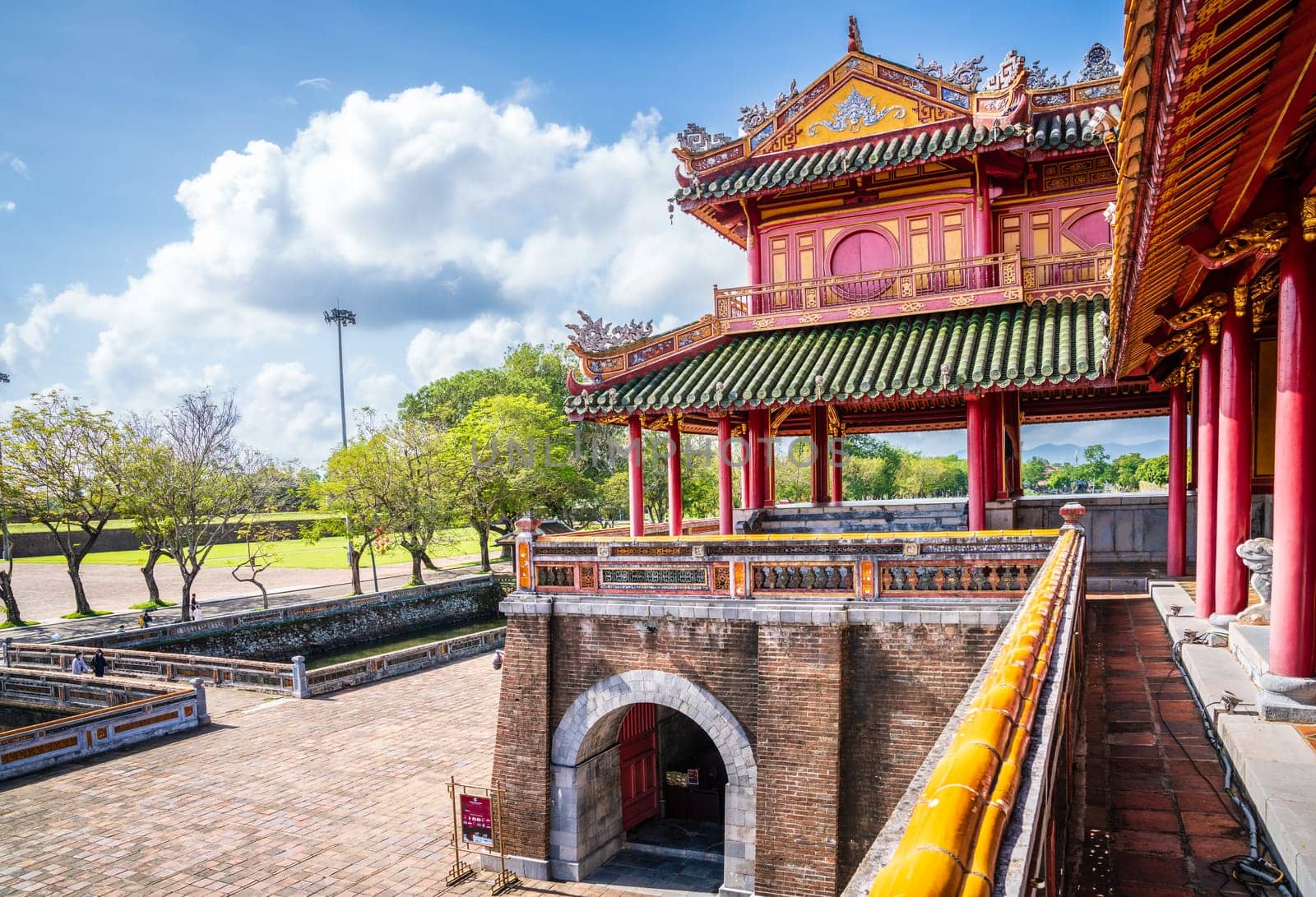 Upper level of Meridian Gate of the Imperial City in Hue, Vietnam