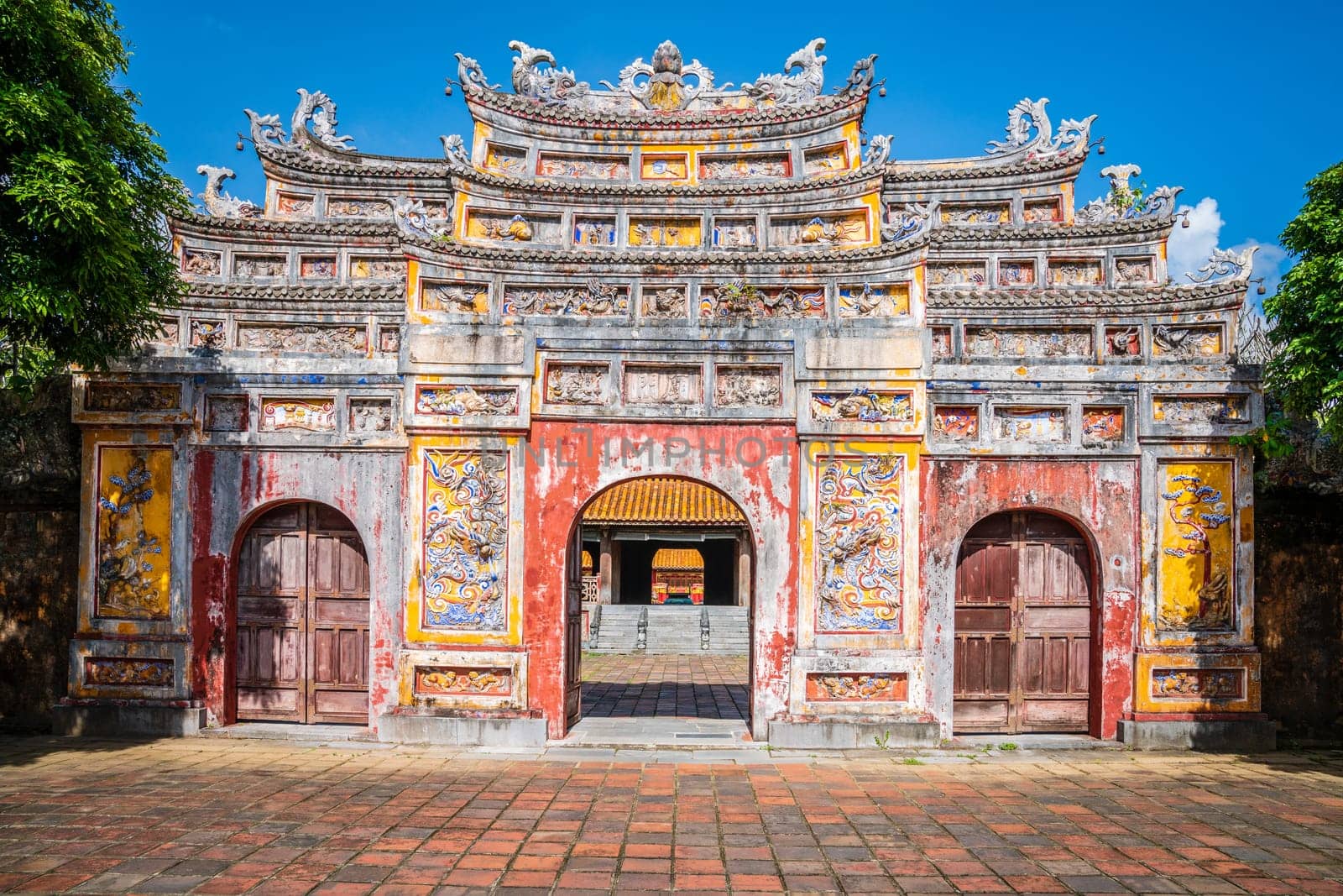 The gate to the Citadel of the Imperial City in Hue, Vietnam