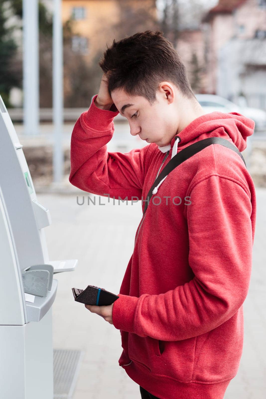 Boy noticed that he lost his debit card