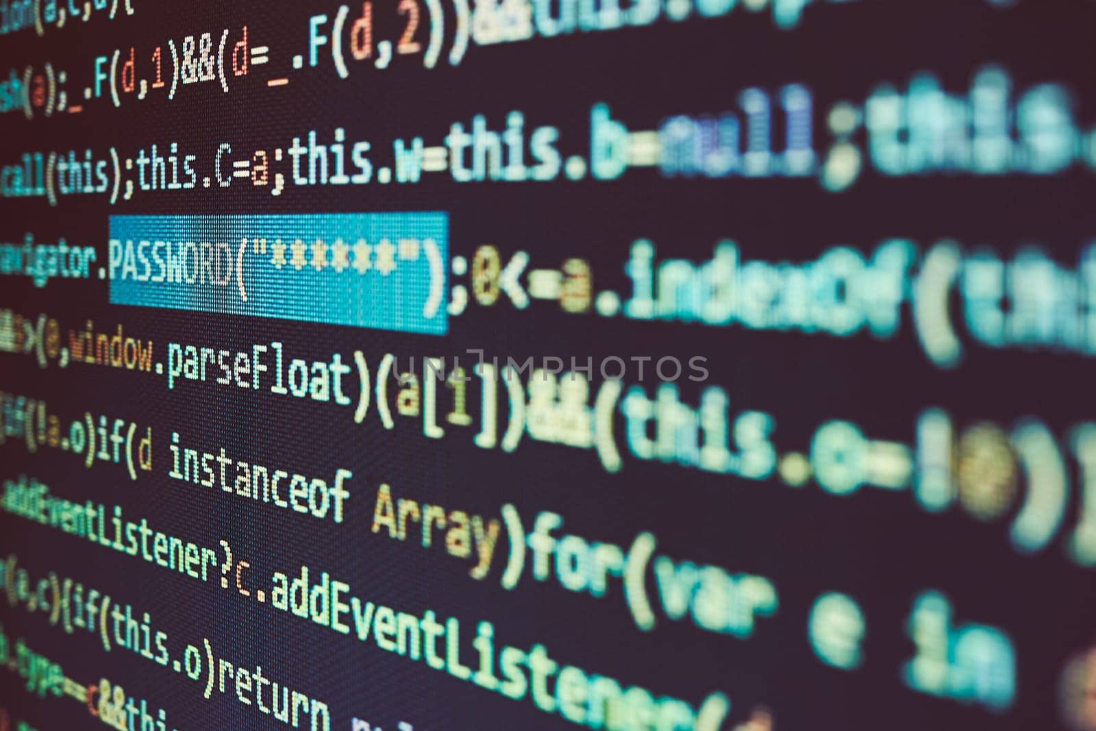 Security and threat in cyberspace. User password. Data security and protection. Programming code. Abstract computer script. Software developer programming code. Digital data on screen. Digital background. Data in database. Computer technology