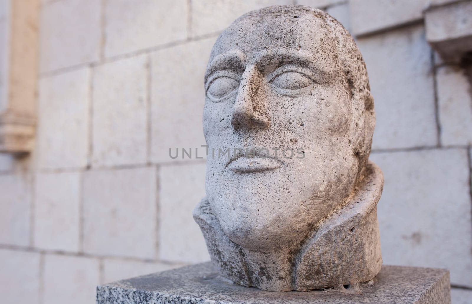 Valladolid, Spain - July 18th, 2020: Juan Ponce de Leon bust. House Museum of Columbus and research centre for American history, Valladolid, Spain