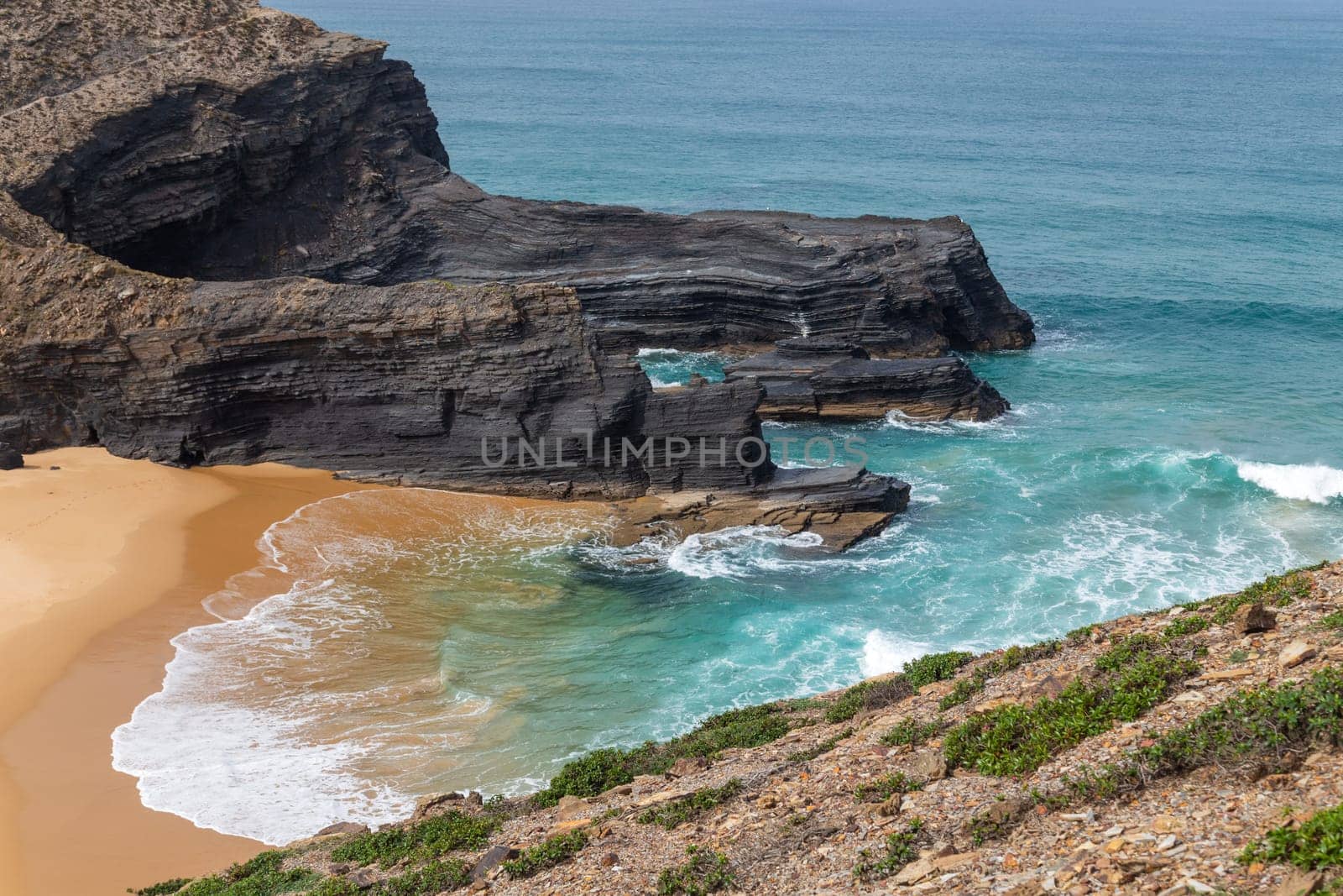 Cliffs in the Algarve West Coast, near Aljezur, Portugal