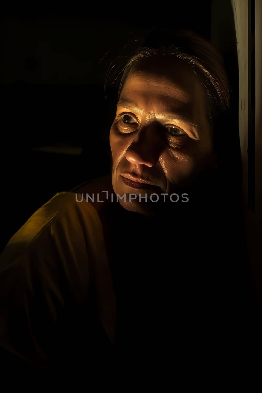 A 50 year old Latina woman is being portrayed in a cozy kitchen. (generative AI)