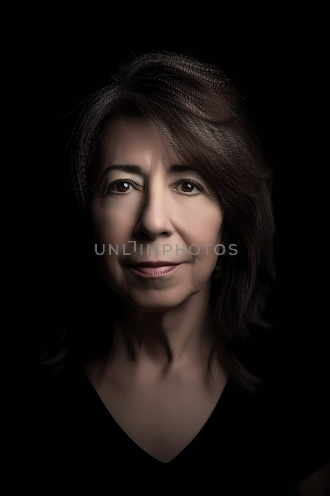 A 50 year old Latina woman is being portrayed in a cozy kitchen. (generative AI)