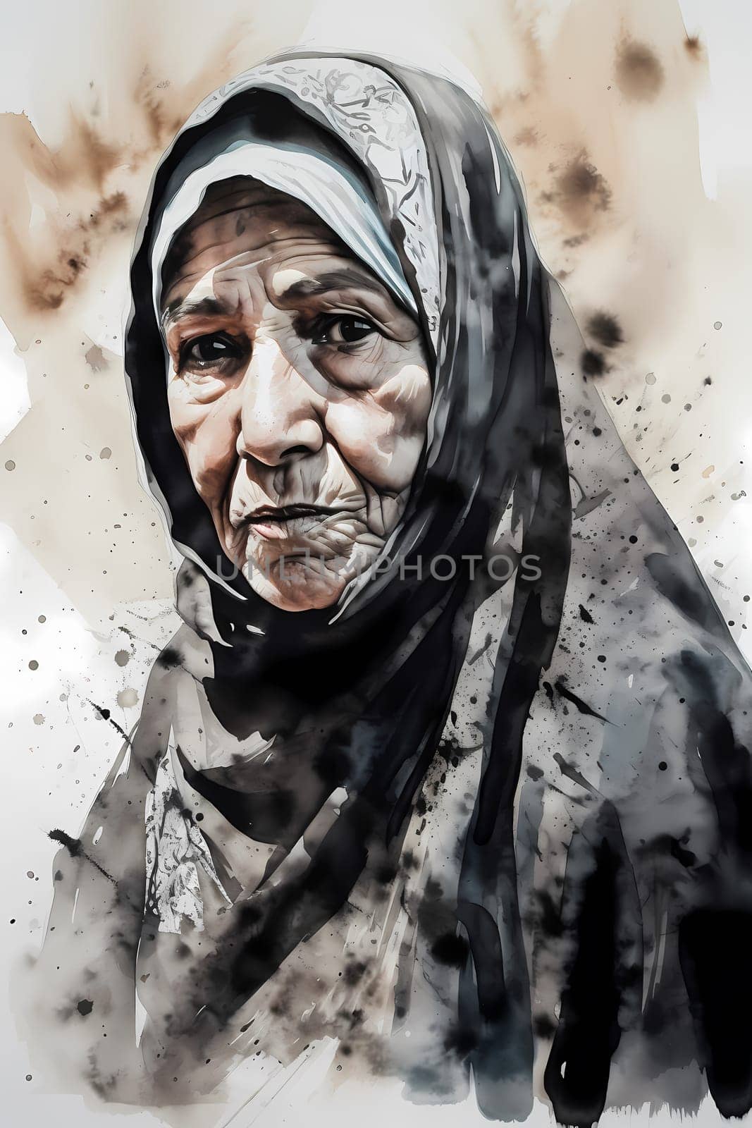 A 50-year-old woman of Middle Eastern descent haggles with vendors at a marketplace. (generative AI)