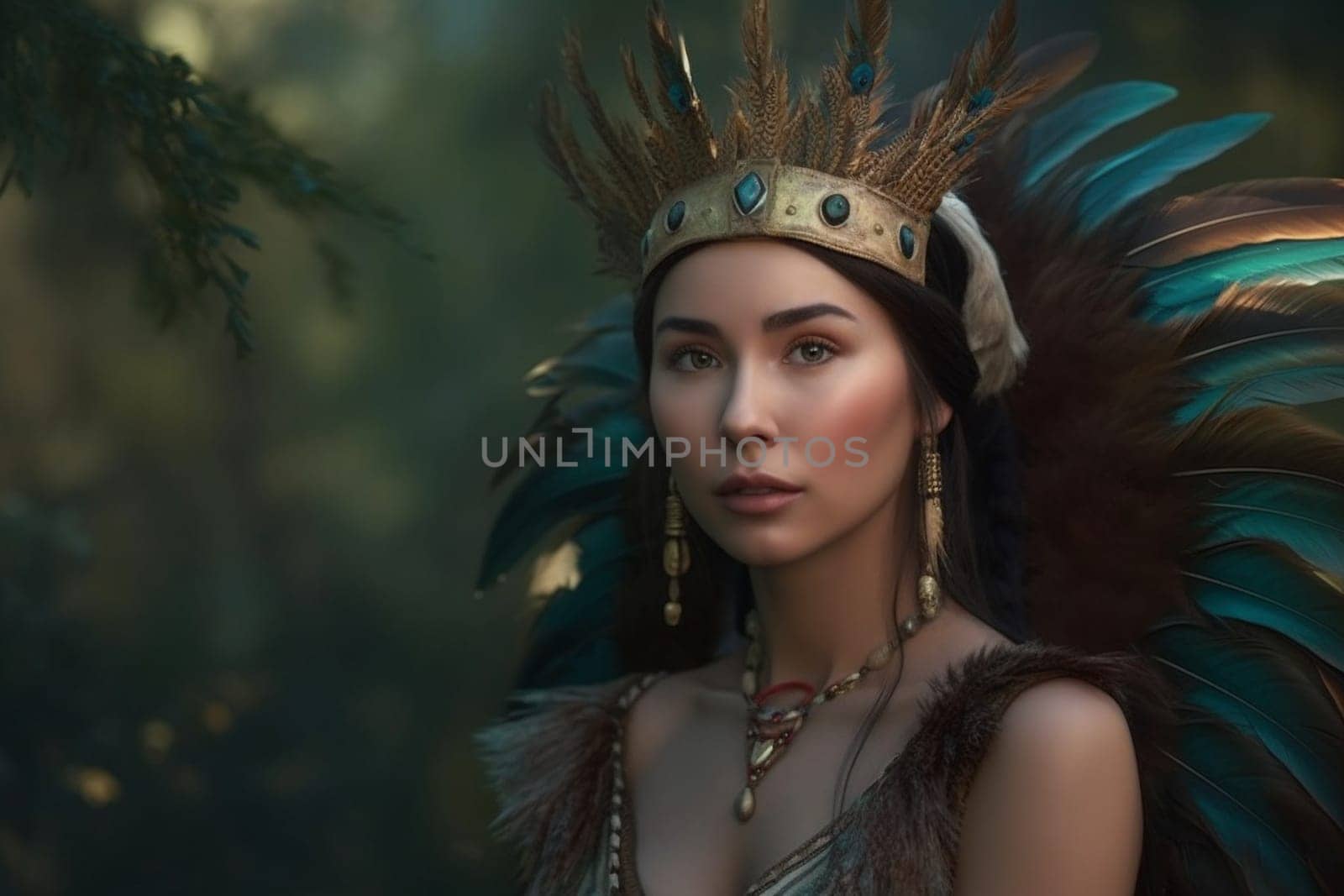 A 60-year-old Latina woman is being portrayed in a lush garden. (generative AI)
