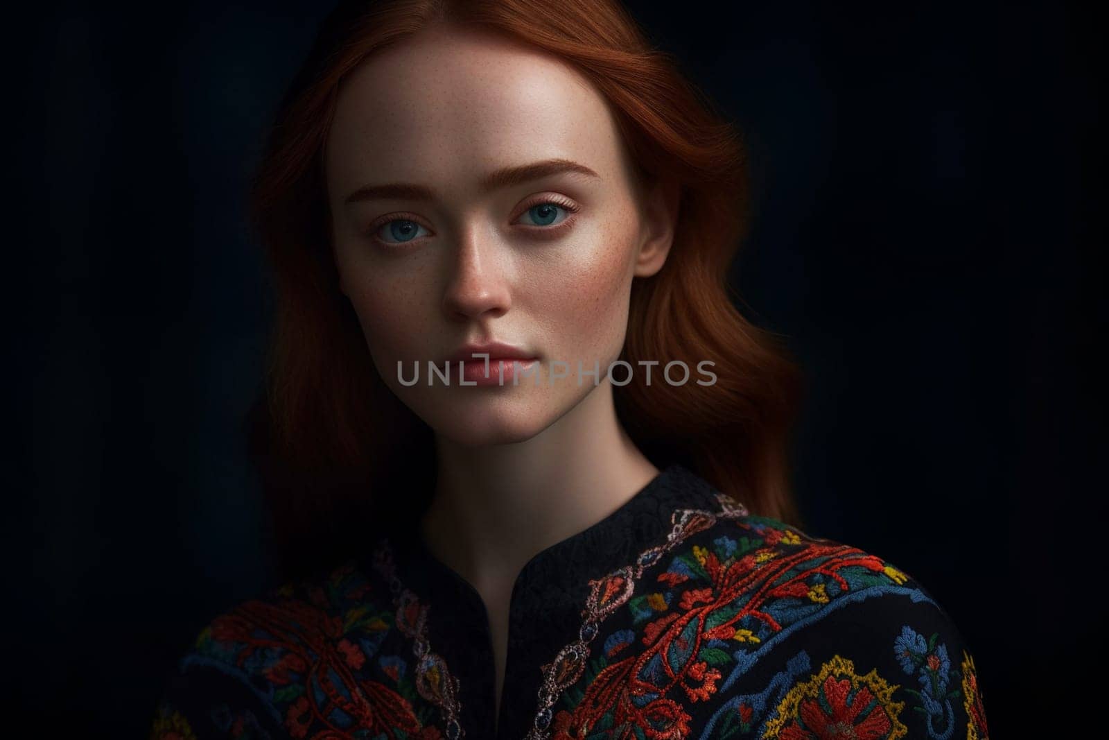 A 50 years old Caucasian woman being portrayed in a garden Surrounded by flowers and smelling a rose. (generative AI)