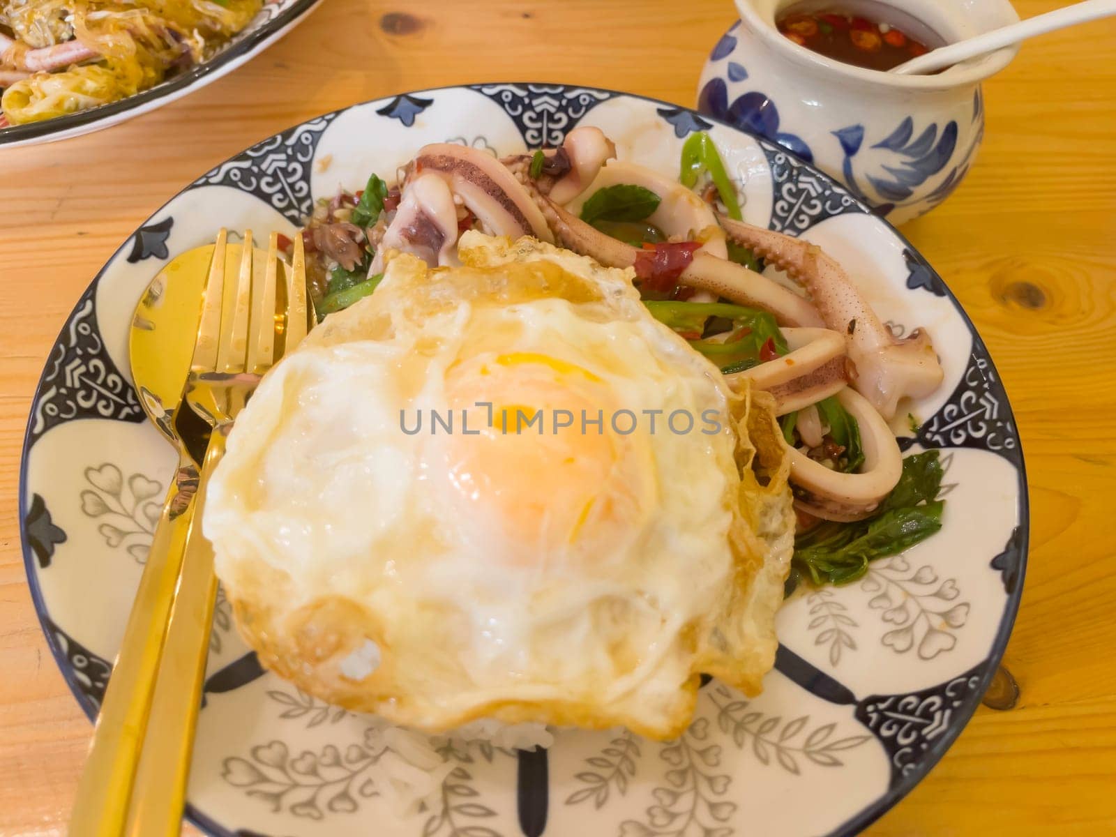 Breakfast street food in Thailand, stock photo