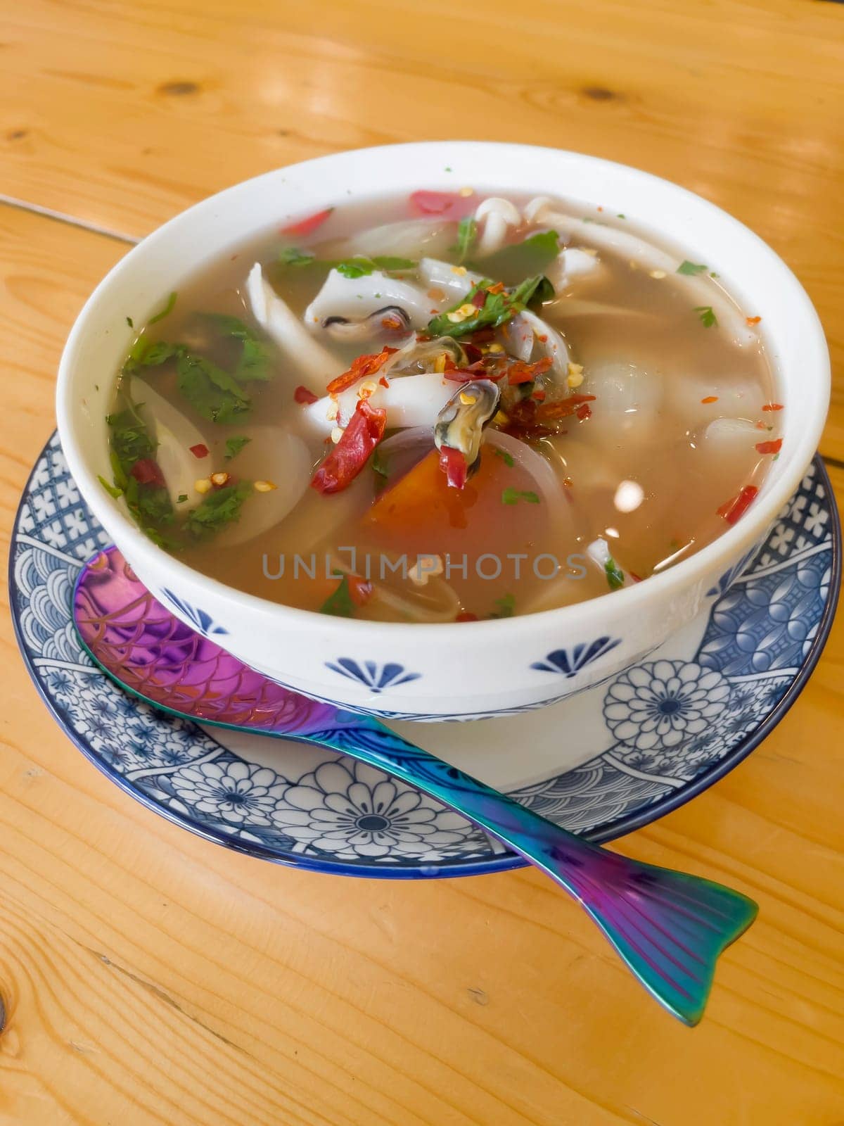 Breakfast street food in Thailand, stock photo