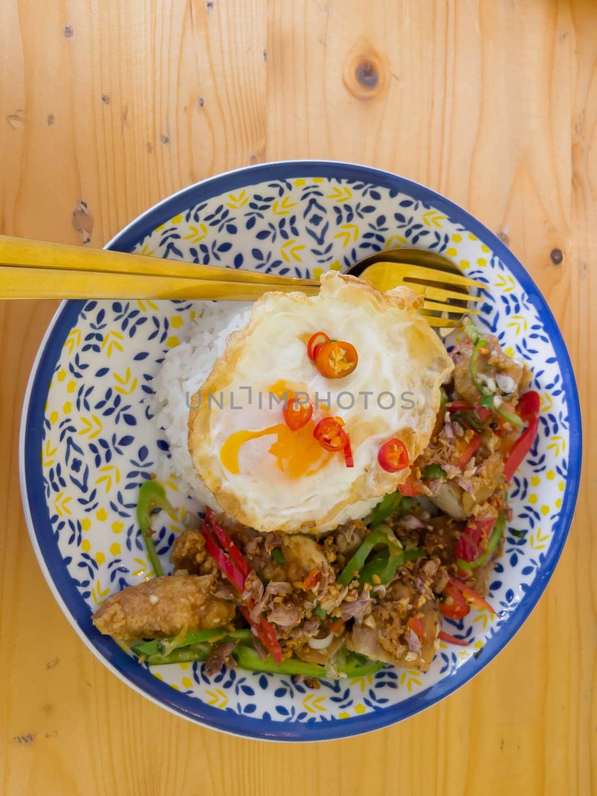 Breakfast street food in Thailand, stock photo