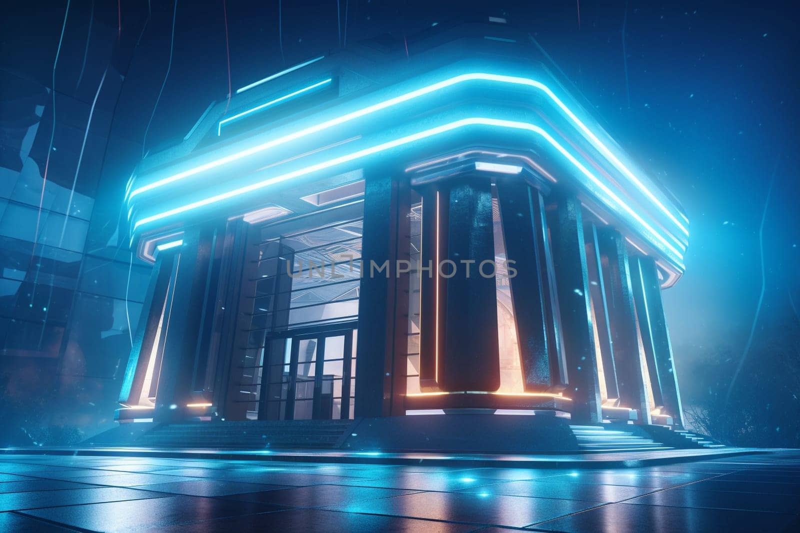 The world of finance is constantly evolving, and this futuristic institution is at the forefront of that change. Using advanced blockchain technology, they offer unparalleled security and efficiency to clients across the globe. Visitors are left in awe of the sleek, modern design and cutting-edge amenities, making it clear that this is the future of banking. (generative AI)