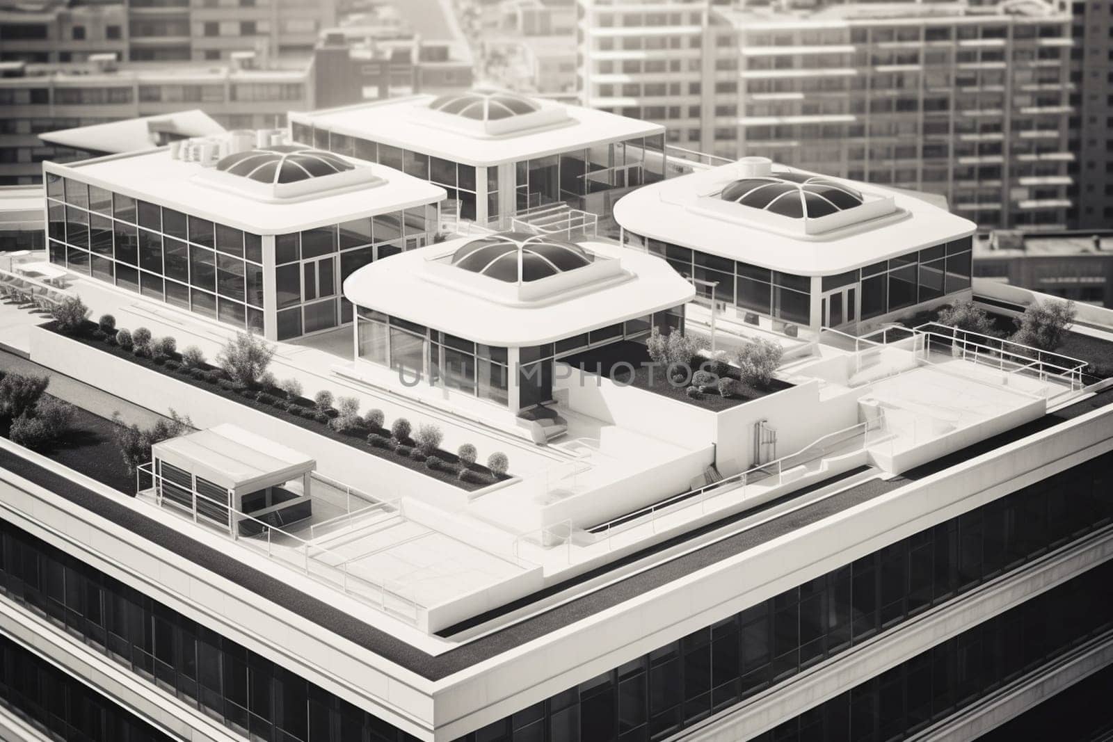 The sleek and modern office building boasts floor-to-ceiling windows, a rooftop garden, and state-of-the-art technology. It's a space where innovation thrives and collaboration is encouraged. The future of business is here. (generative AI)