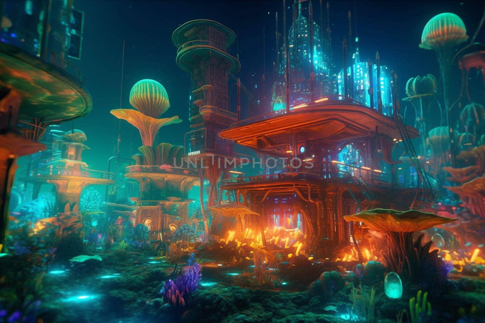 In a world where the ocean floor has been fully explored, a futuristic society has built a city deep beneath the waves. This city is a marvel of technological advancement, with glowing buildings and mechanical sea creatures navigating the waters. A photographer captures the beauty of this futuristic underwater metropolis. (generative AI)