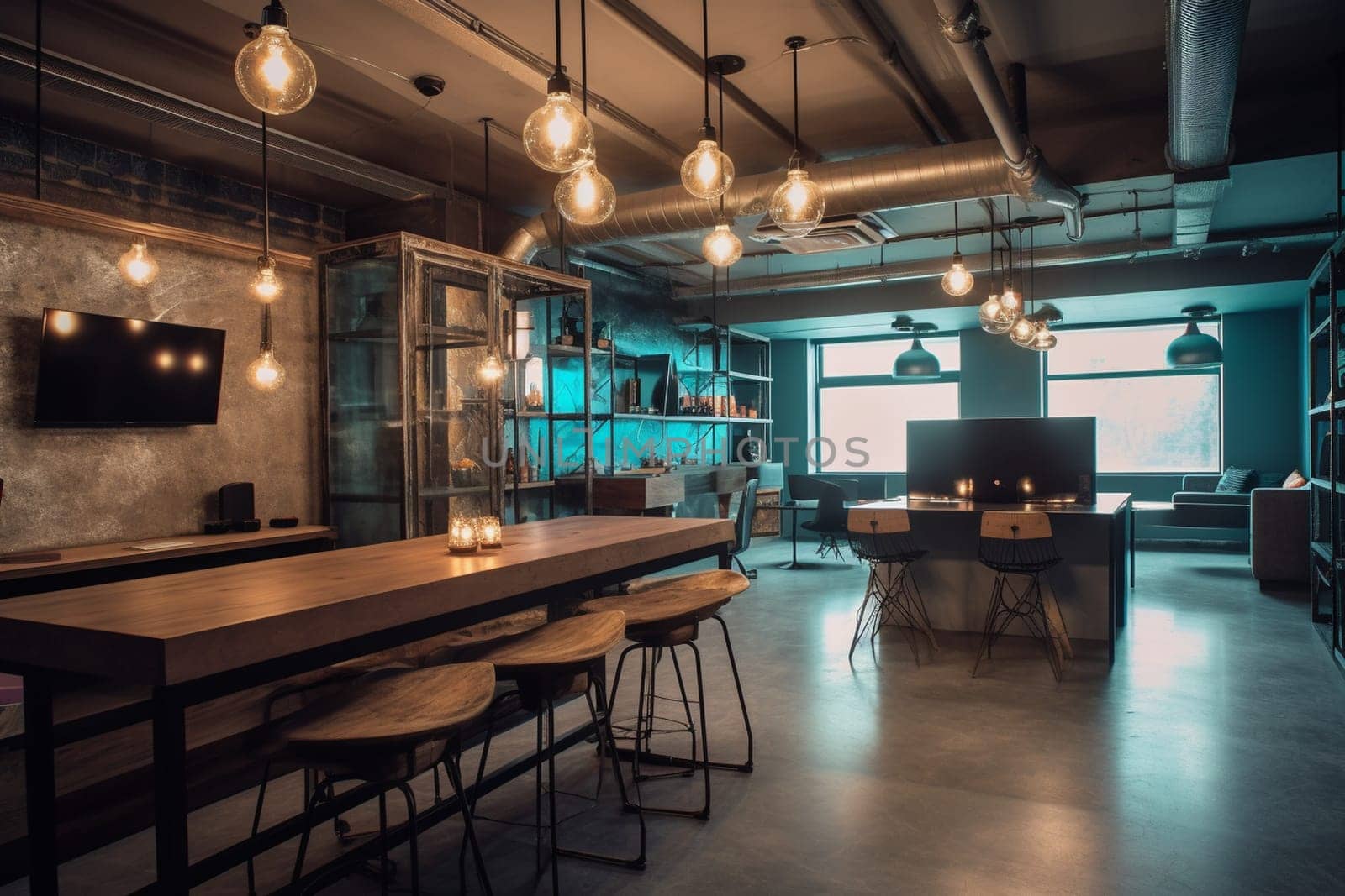 In a sleek and futuristic co-working space, entrepreneurs and startups come together to collaborate, innovate, and create new ideas. The energy and excitement is palpable, as people from all walks of life work tirelessly to push the boundaries of business and technology. (generative AI)
