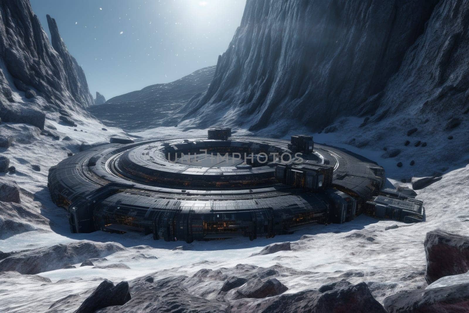 The panoramic imagery of a space voyage to explore the icy rings of an unknown planet. The quality of the photograph is of the highest quality with a sharp focus made to capture the magical essence of travel to the depths of space. (generative AI)