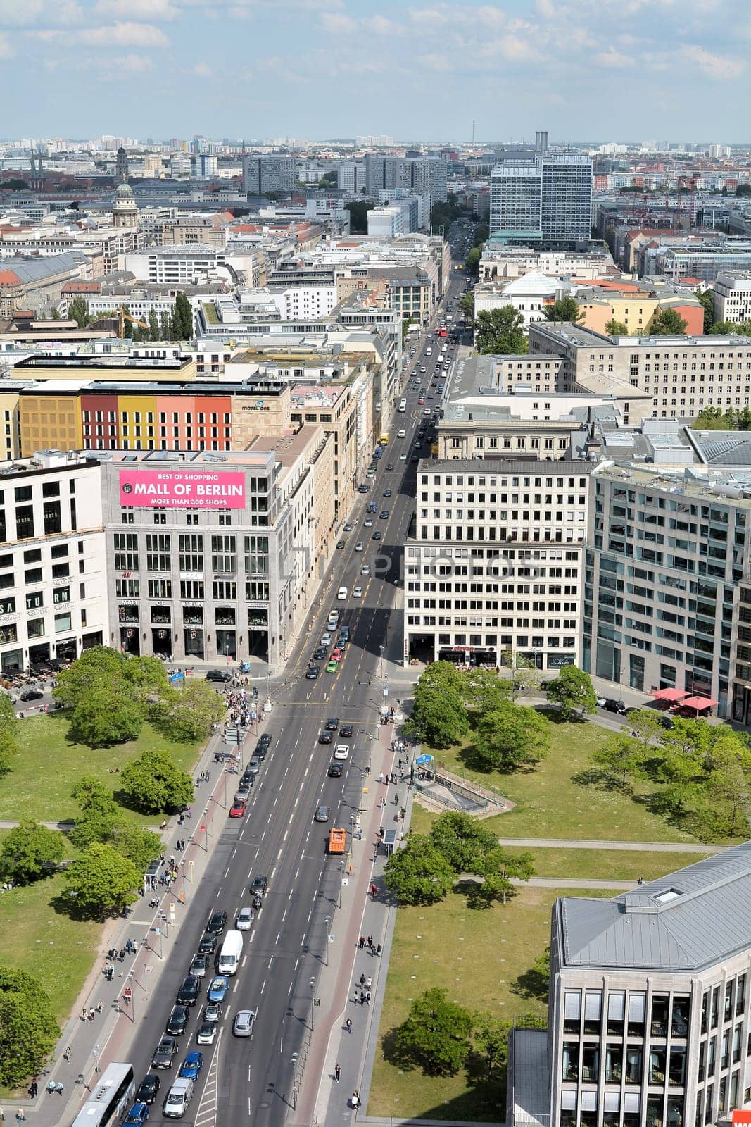 View of the city centre of Berlin from a high-rise building