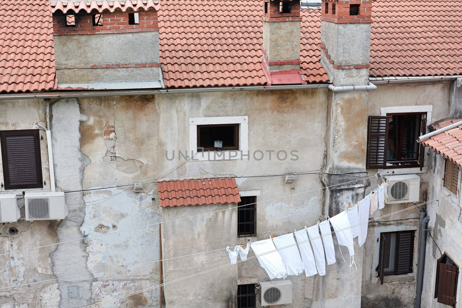 old ailing house in the old town of Pula in Croatia