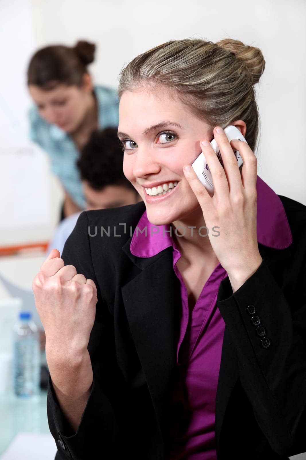 Woman closing a deal