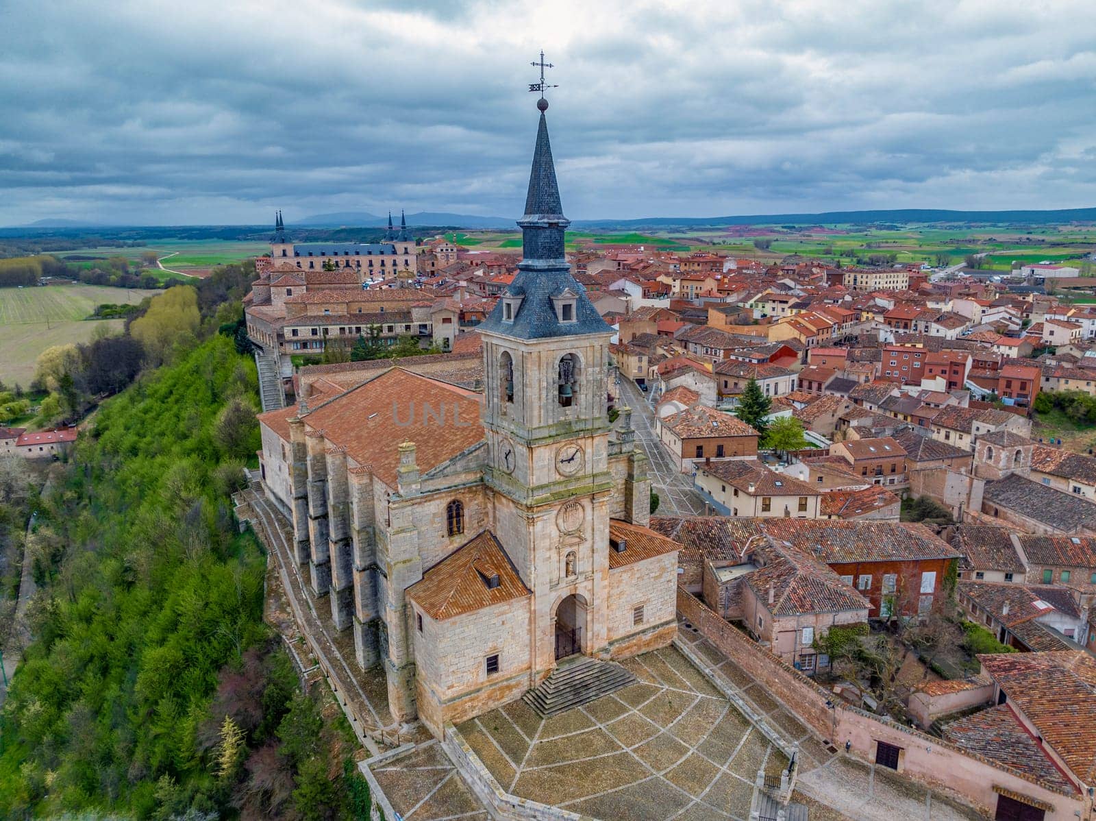 Aerial view of San Pedro church Lerma Burgos province Spain