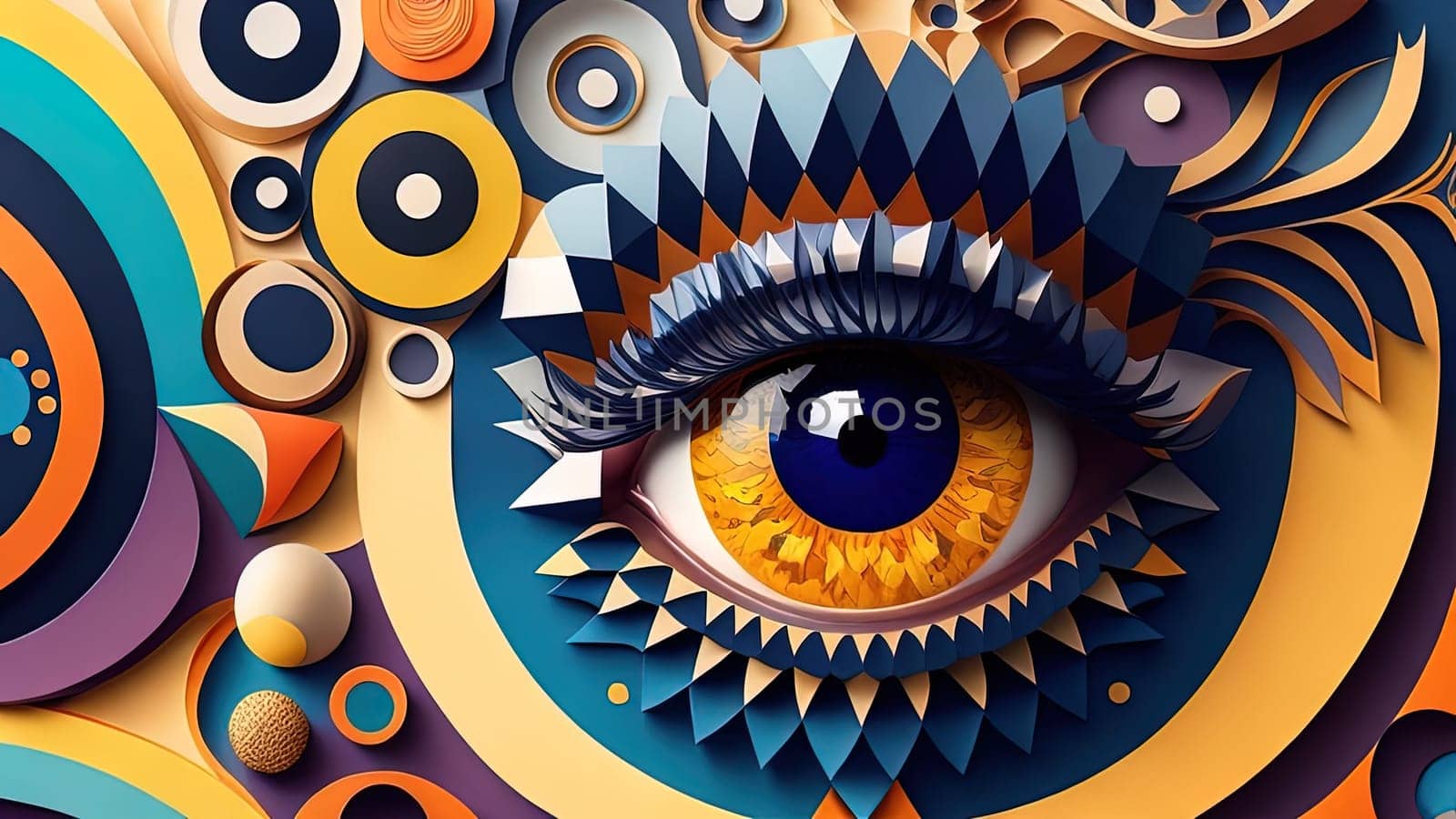 Mystical eye. Vector illustration. Psychedelic design. generative ai