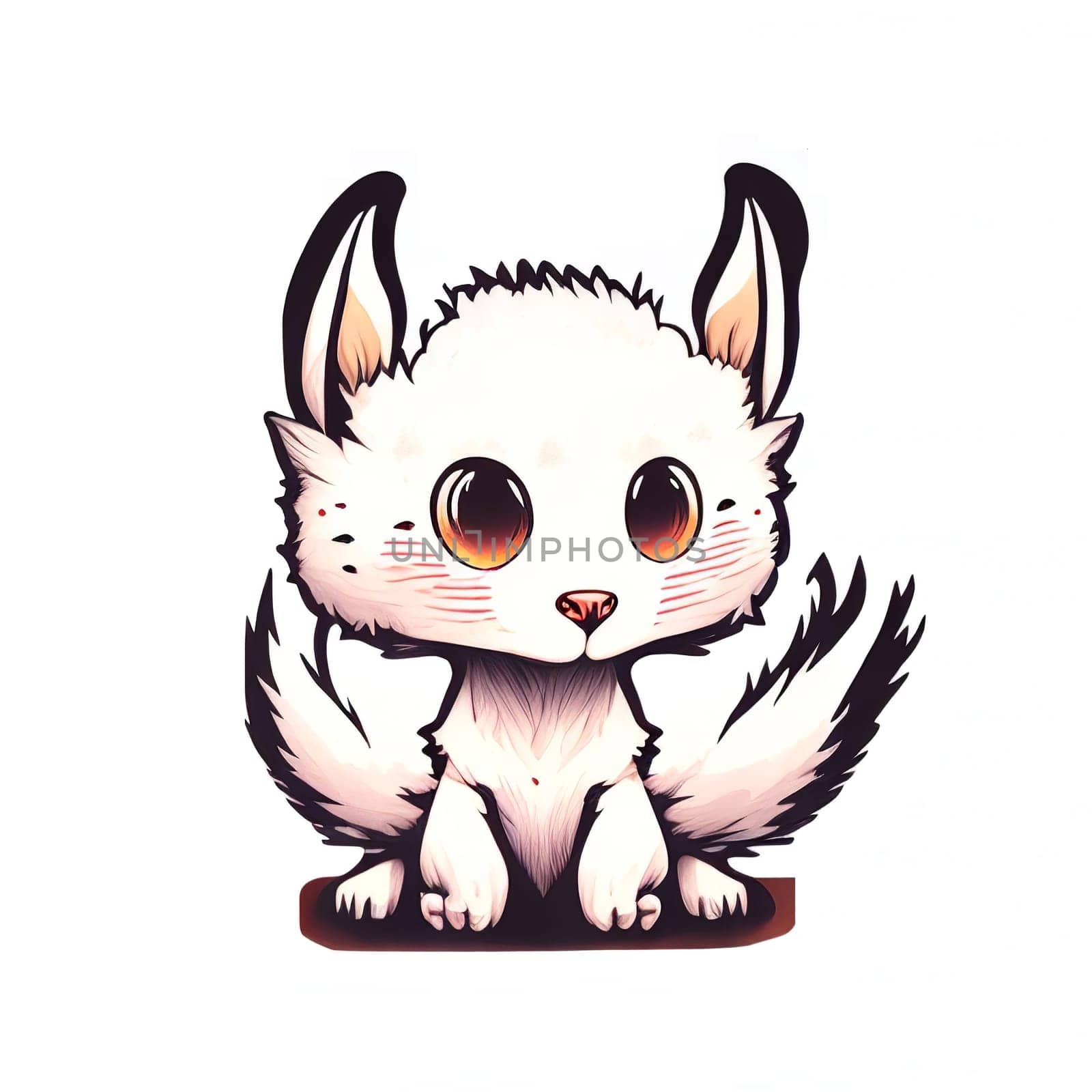 Cute cartoon fox isolated on a white background. Vector illustration.