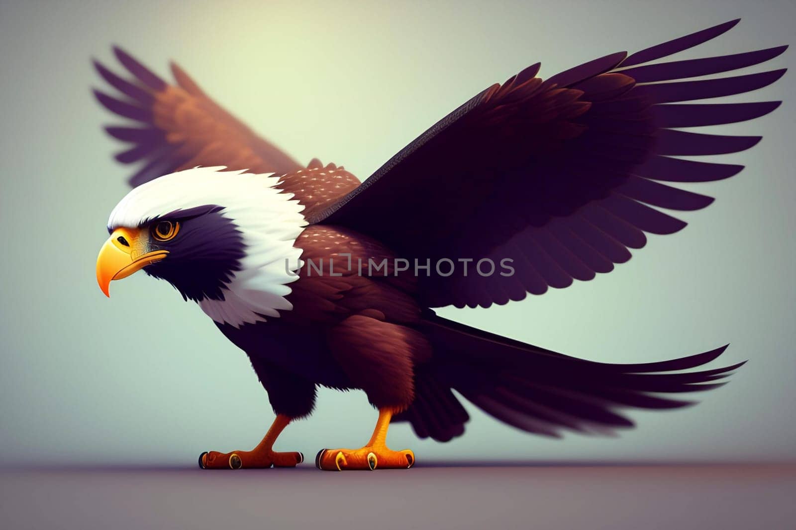 Bald Eagle Bird - 3D Rendered Illustration.