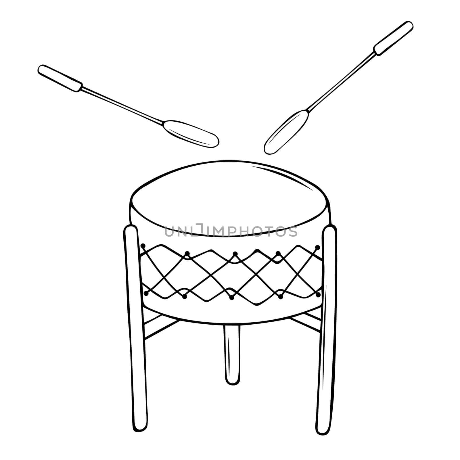 Pow Wow Drum traditional American Indian drum vector illustration.