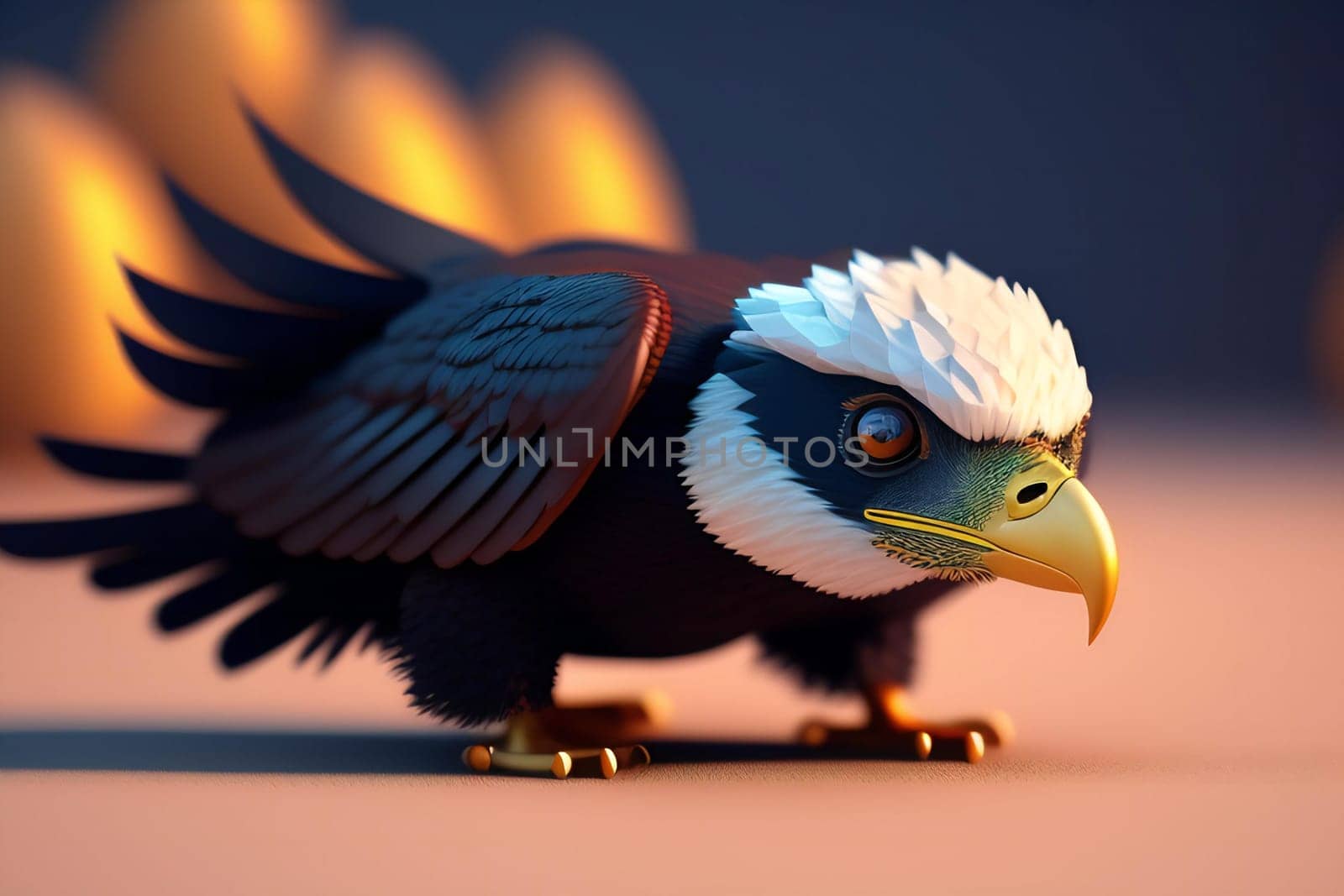 Bald Eagle Bird - 3D Rendered Illustration.