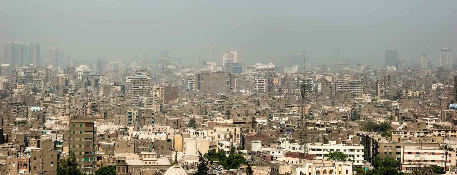 Cairo, Egypt - April 14 2008: Panoramic view of Cairo, Egypt.