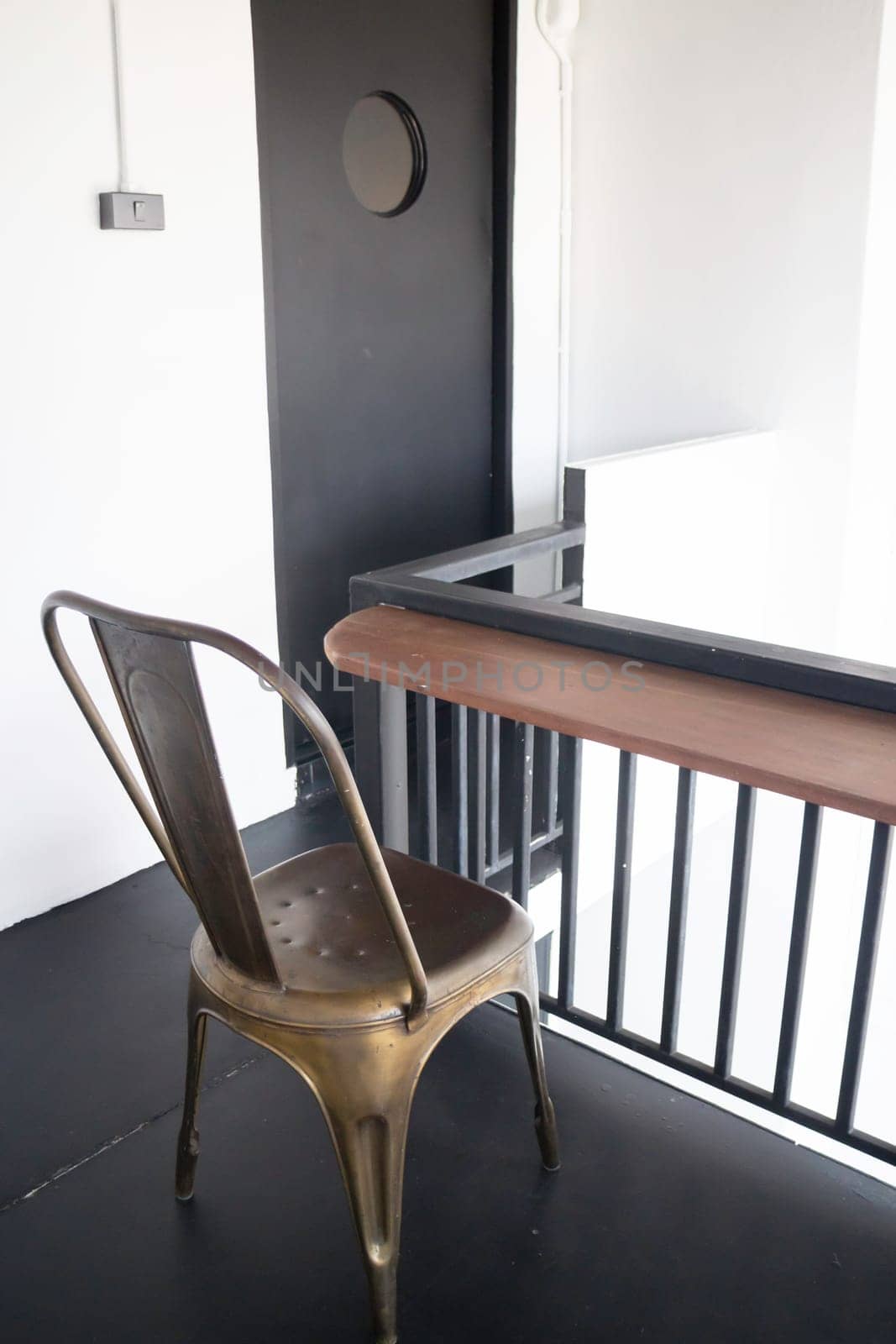 Loft modern black room interior, stock photo
