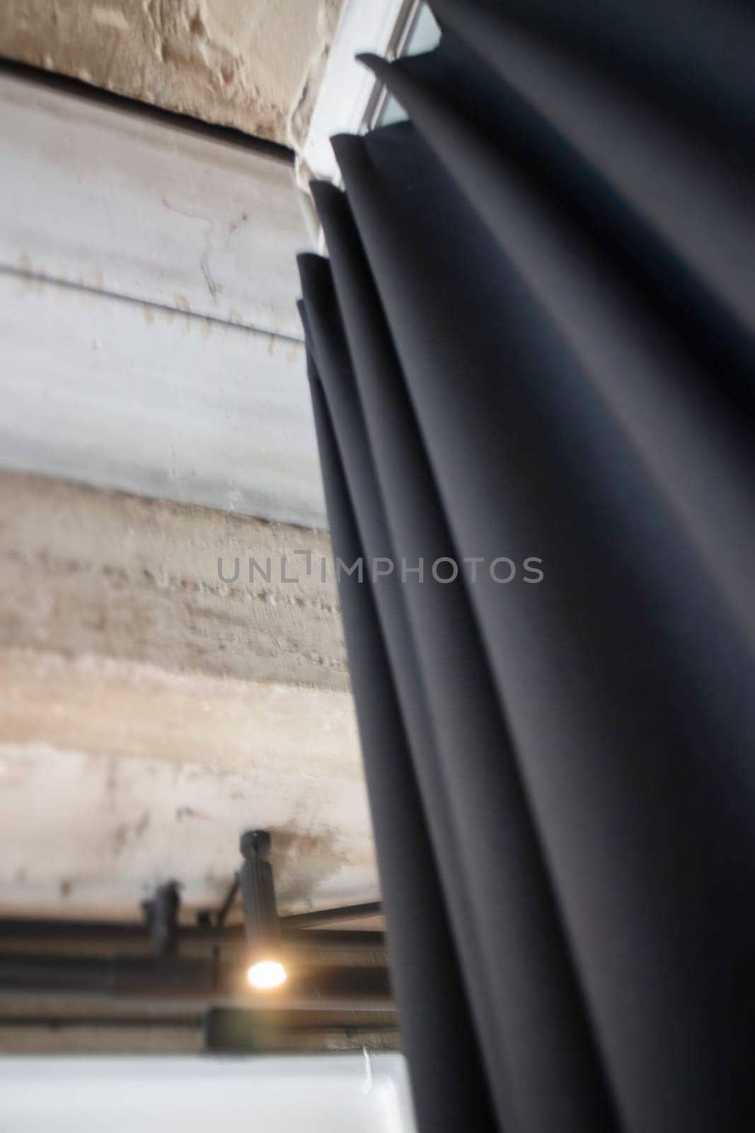 Loft modern black room interior, stock photo