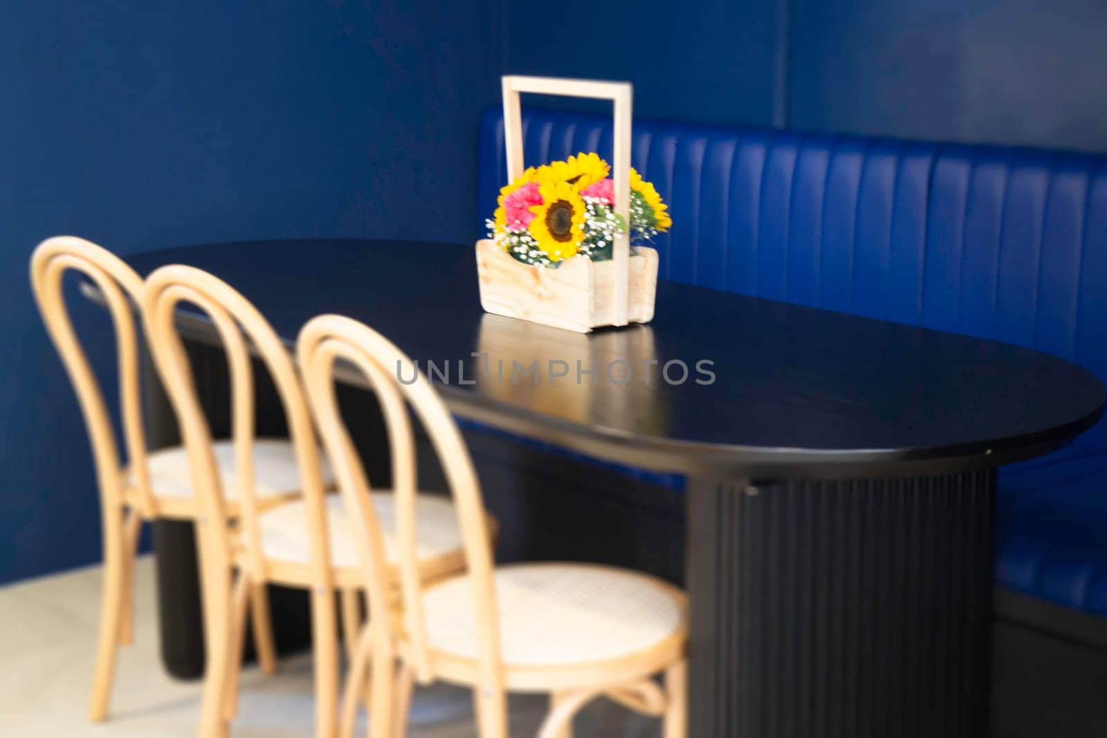 Loft modern black room interior, stock photo