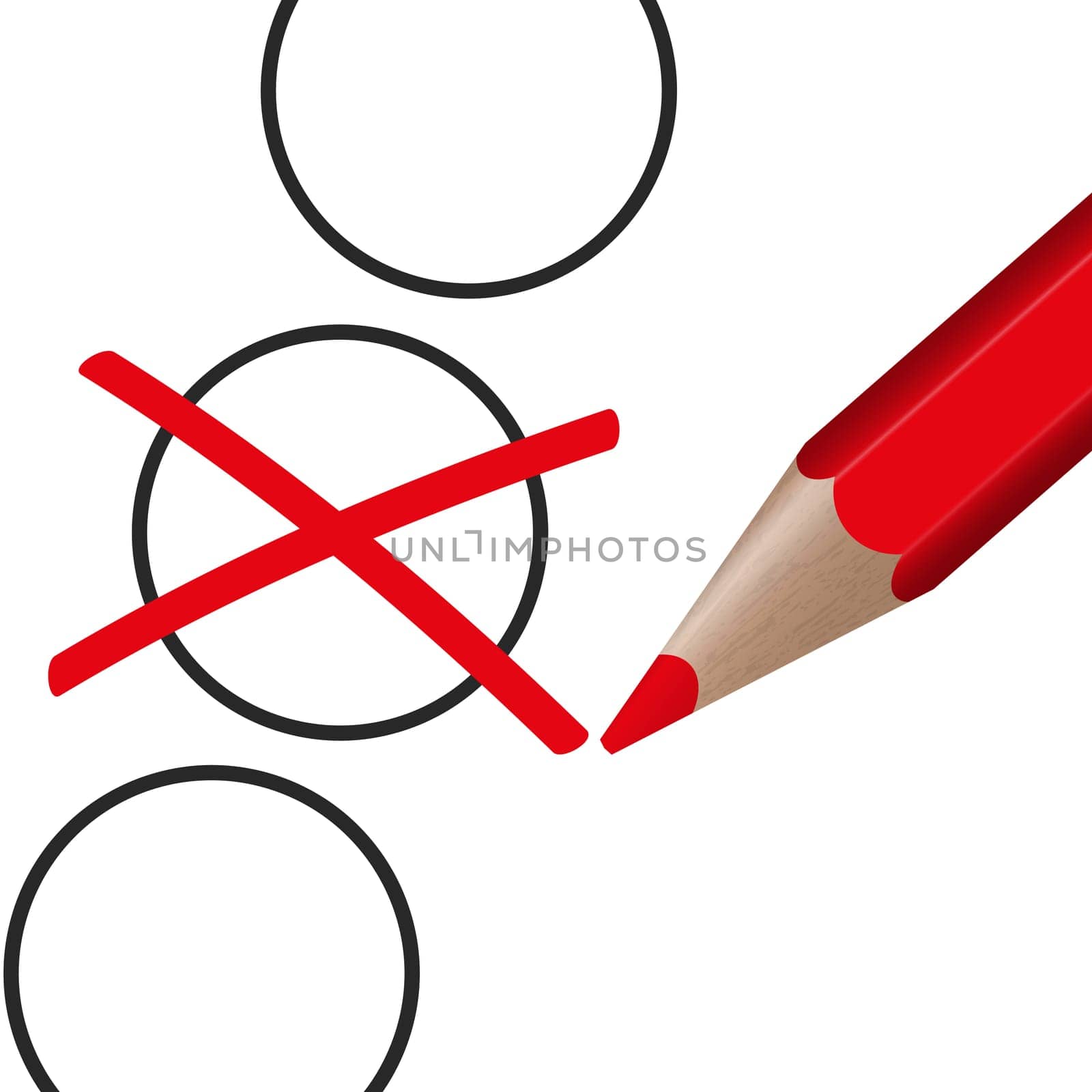 red pen with cross for election symbolism