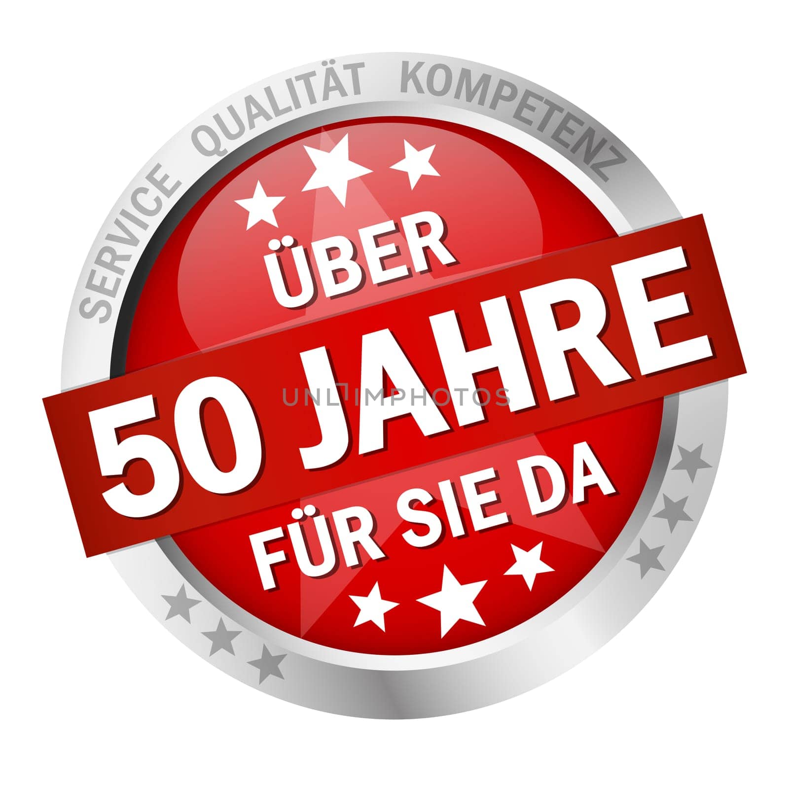 Button with Banner and text - Over 50 years for her
