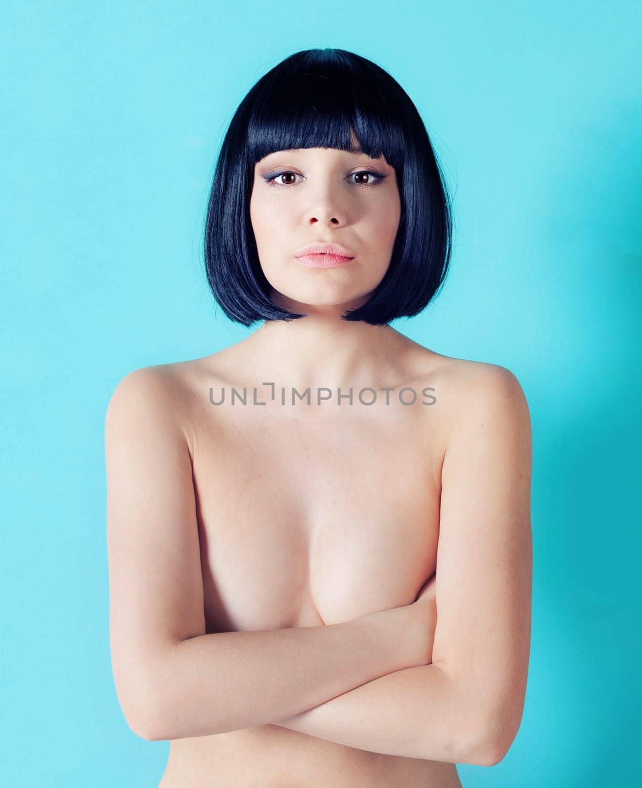 portrait of a beautiful  young woman posing in studio