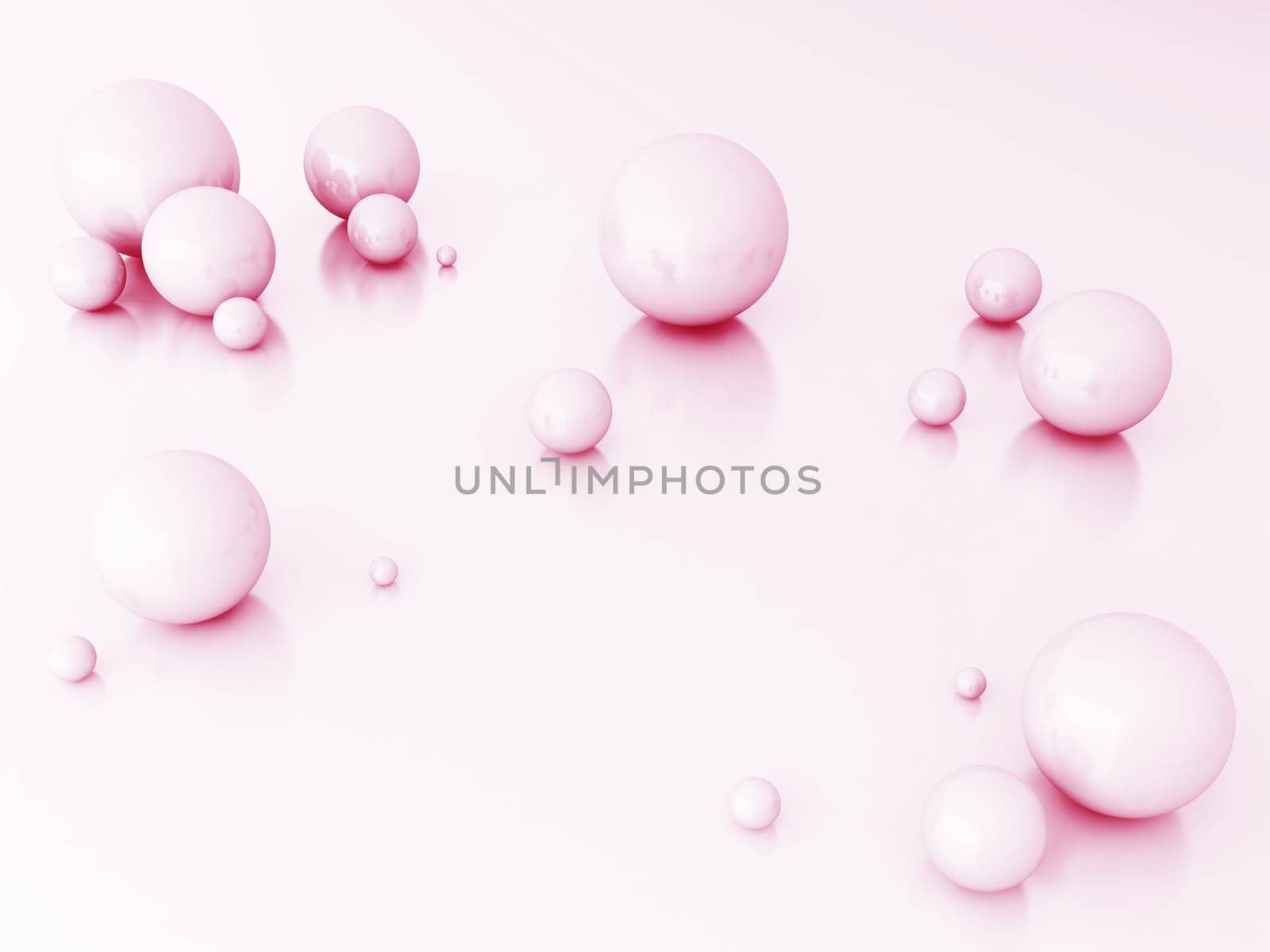 Abstract spheres of pink color