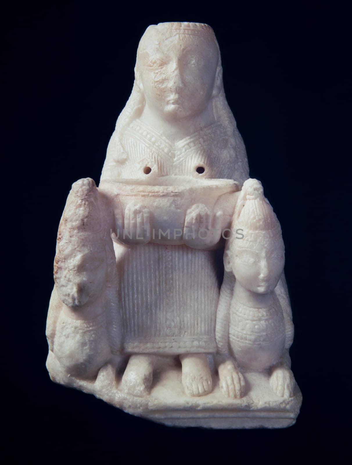 Barcelona, Spain - Dec 27th, 2019: Lady of Galera. Catalan Museum of Archaeology, Barcelona, Spain