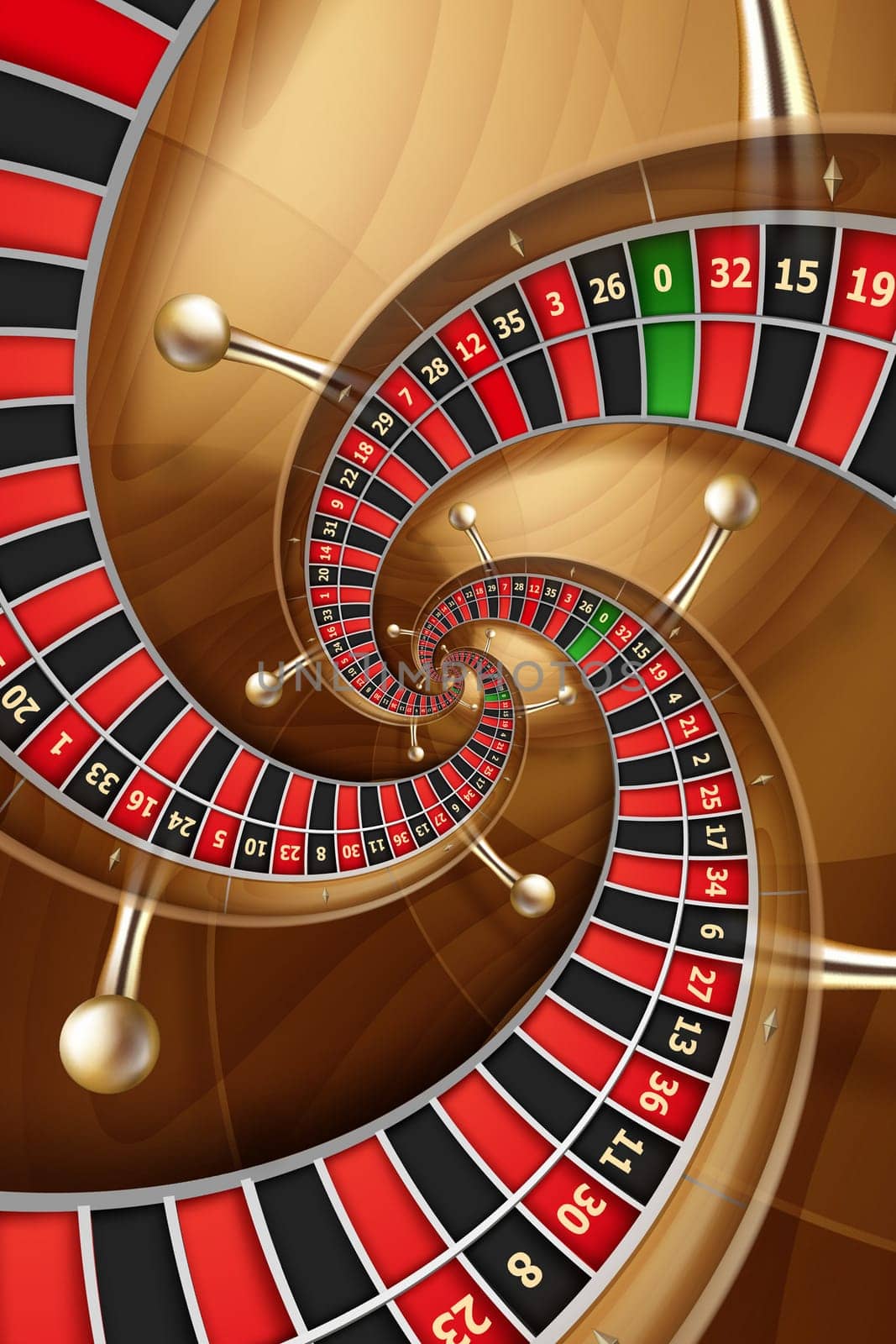 Roulette background illustration. Concept for casino, entertainment, fortune.