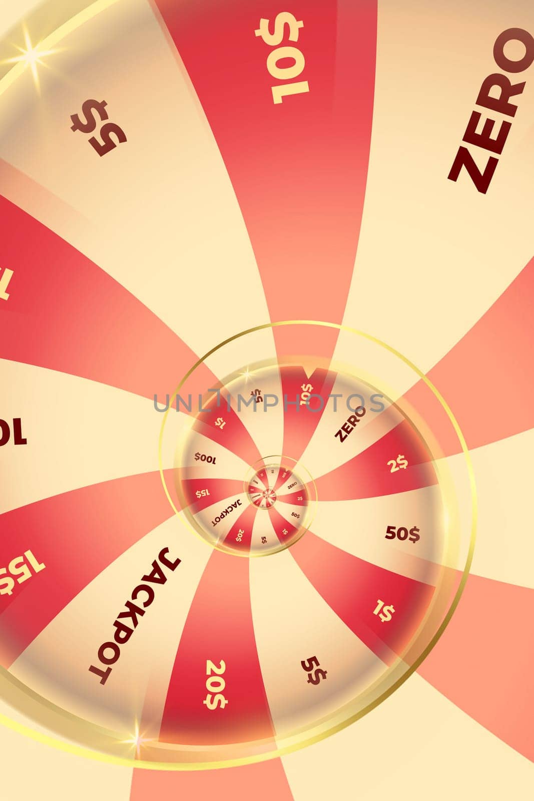 Jackpot fortune wheel background Illustration. Concept of risk, luck, gambling.