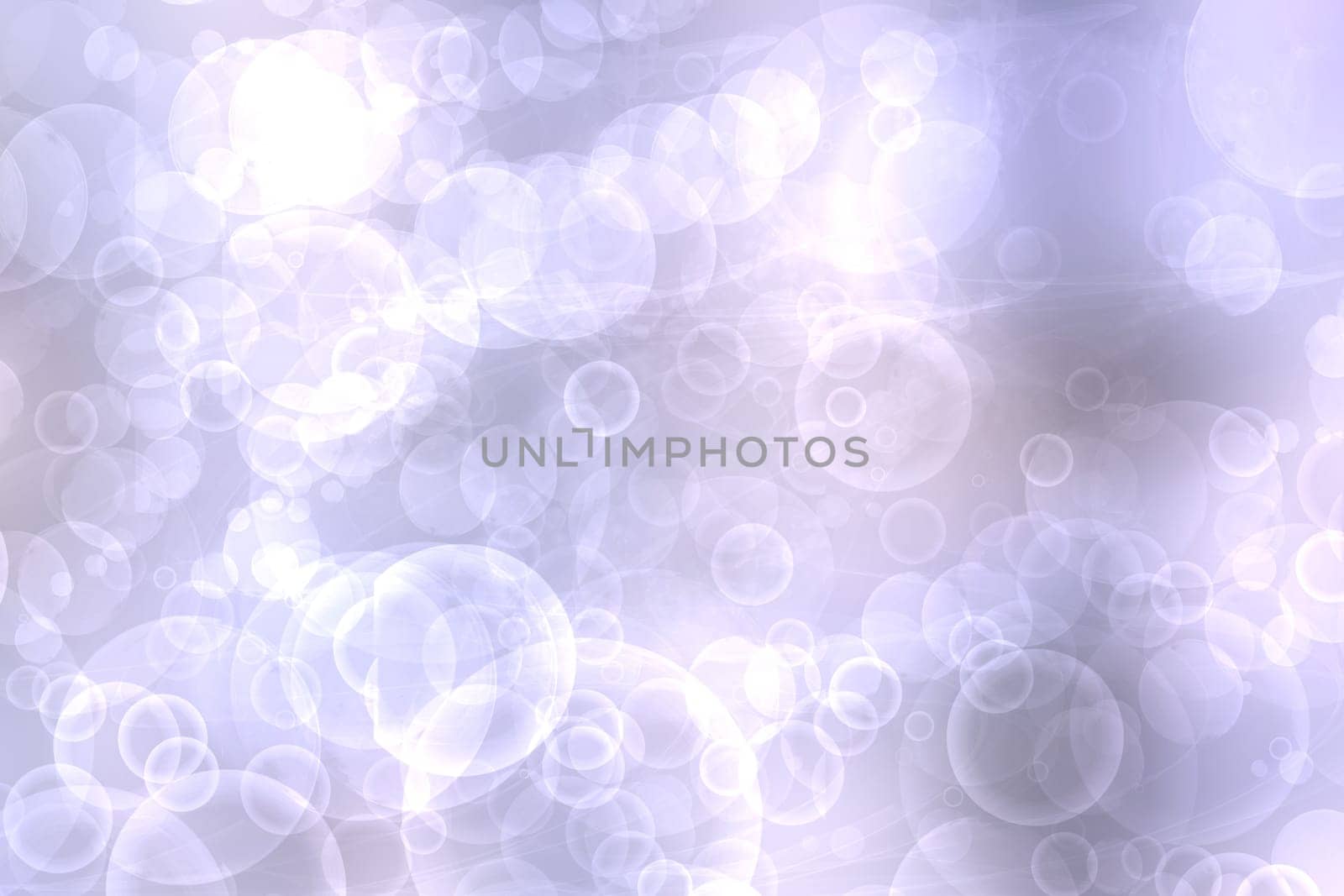 Abstract gradient blue pink violet background texture with blurred white bokeh circles and lights. Space for design. Beautiful backdrop.