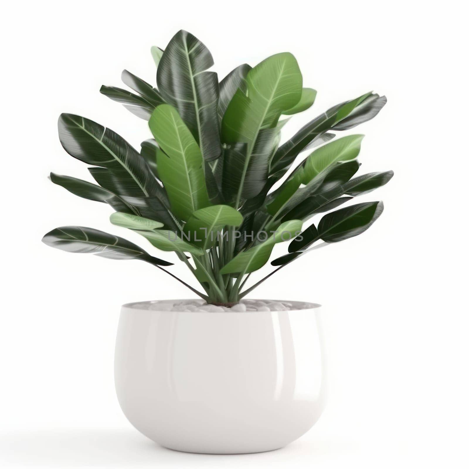 Indoor greenery in a sleek white planter, perfect addition to any modern home. A touch of nature that promotes wellness and tranquility. AI Generative.