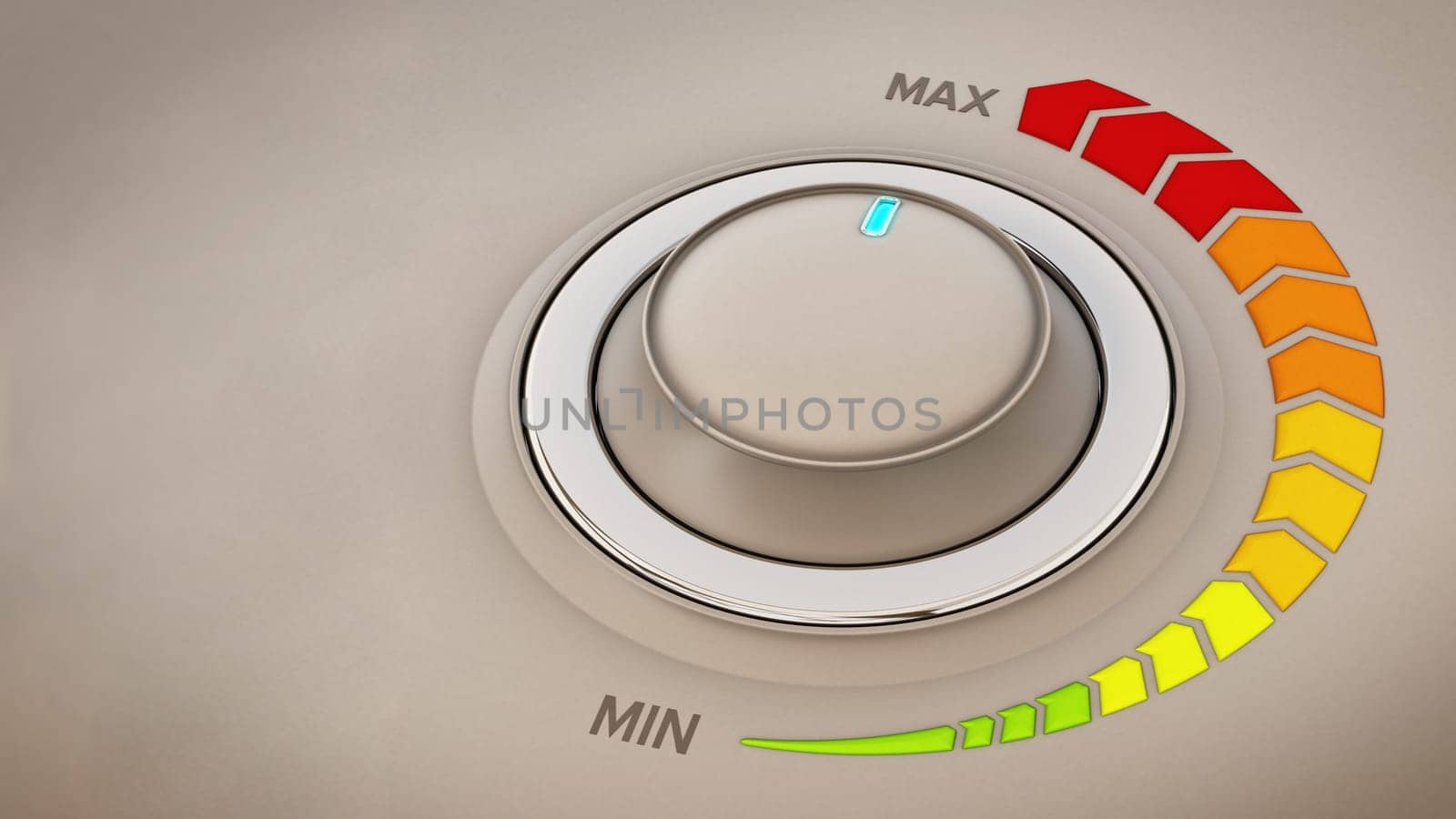 Vintage style control knob dial. 3D illustration.
