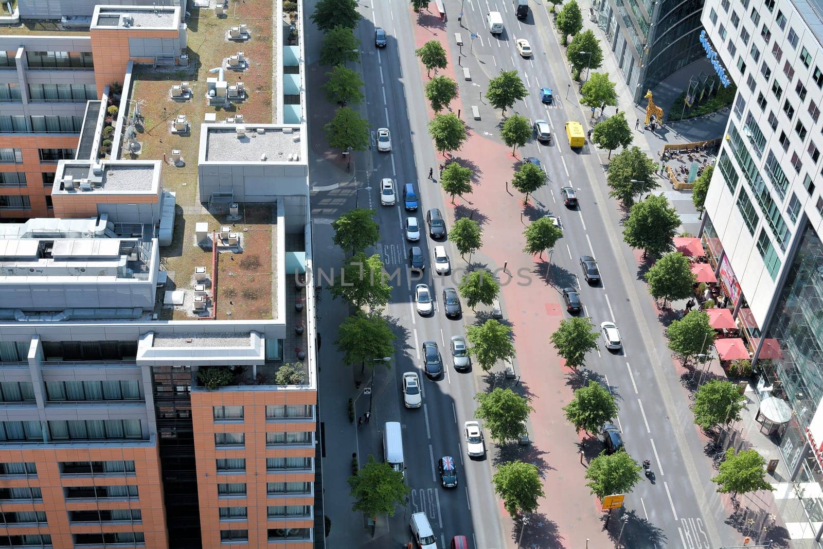 View of the city centre of Berlin from a high-rise building on Potsdamer Platz
