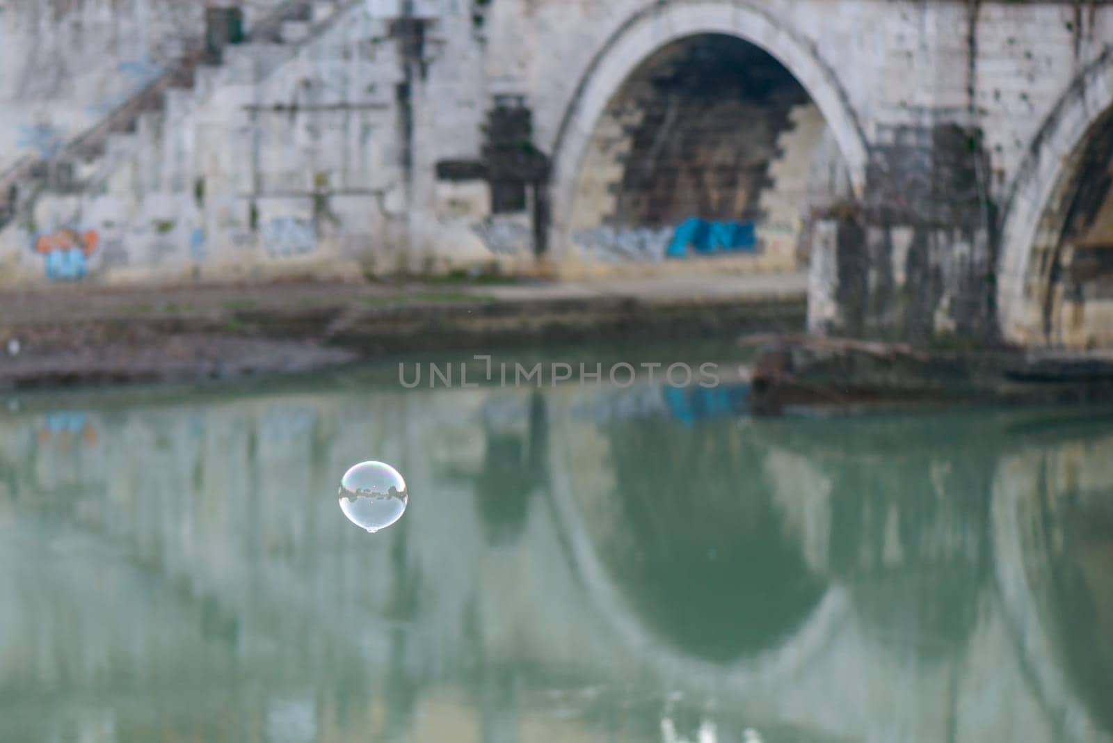 bridge on tevere river in rome near vatican