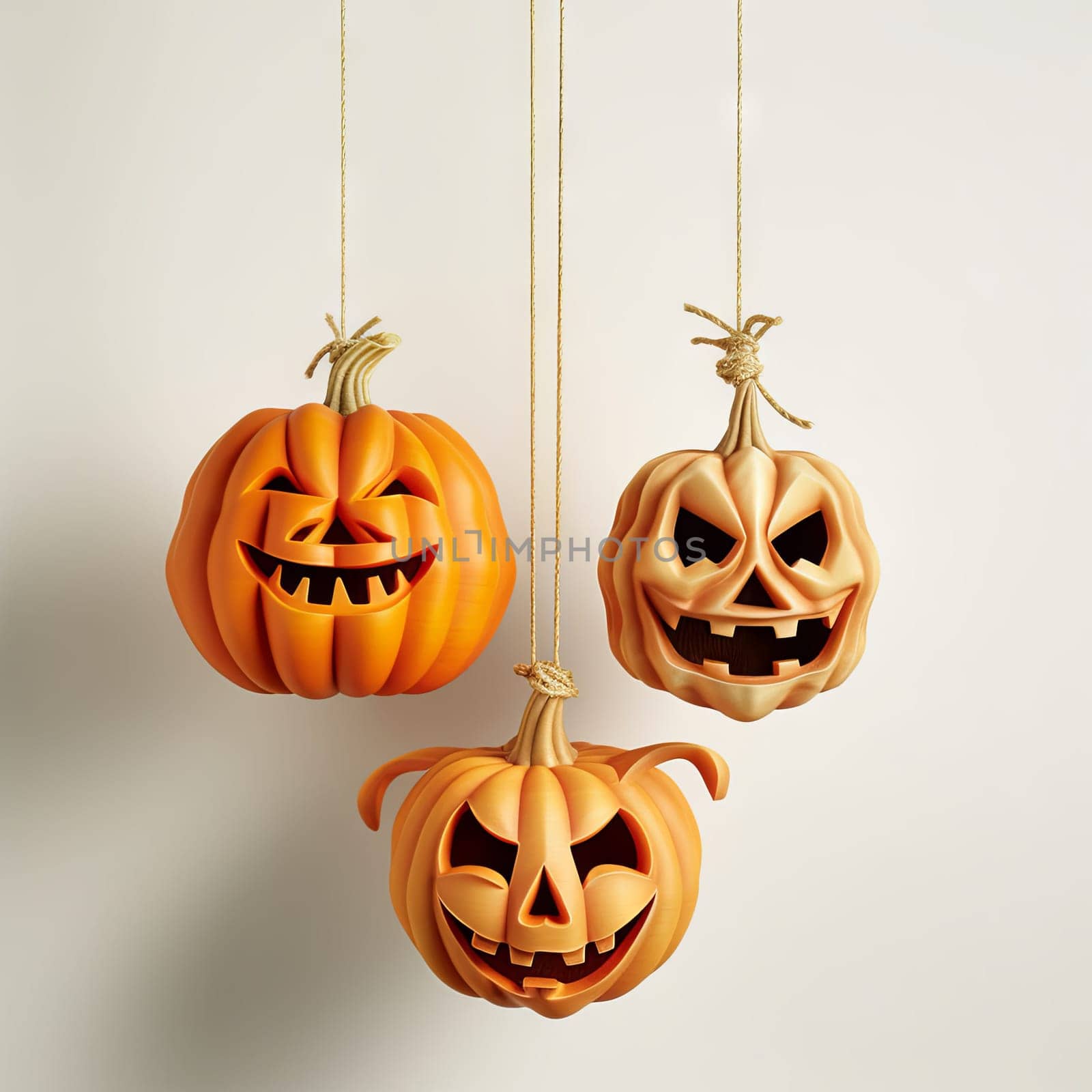 Pumpkins are decorated for the traditional autumn festival. High quality photo