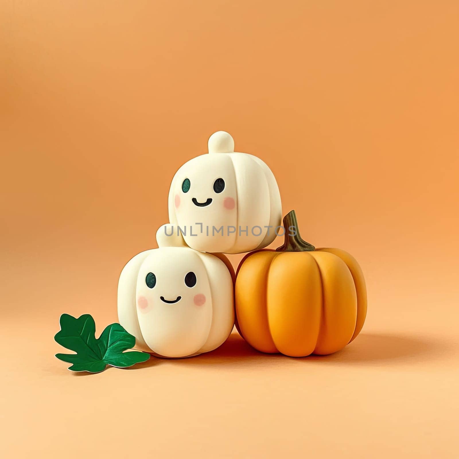 Pumpkins are decorated for the traditional autumn festival. High quality photo